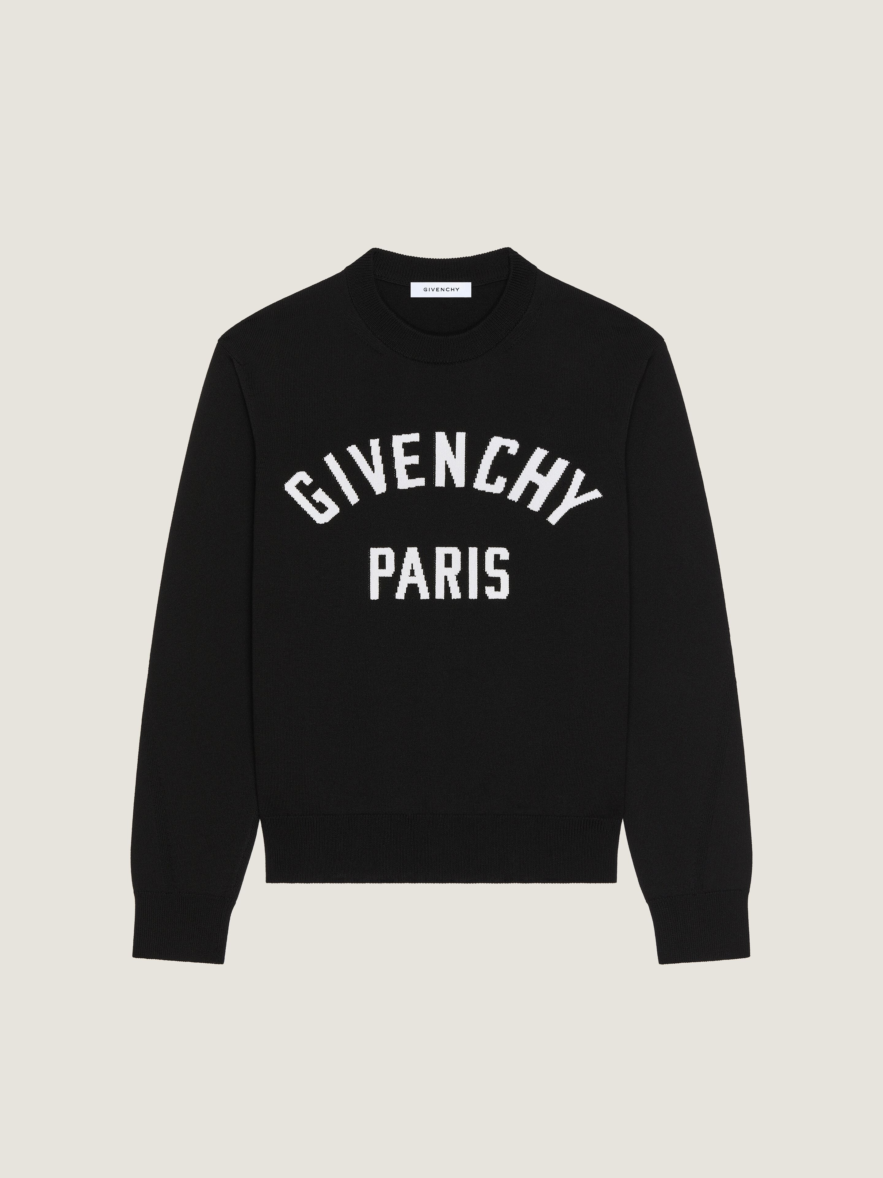 Givenchy Uomo Nero Pullover Couture Seam In Maglia Con Dettaglio Paris