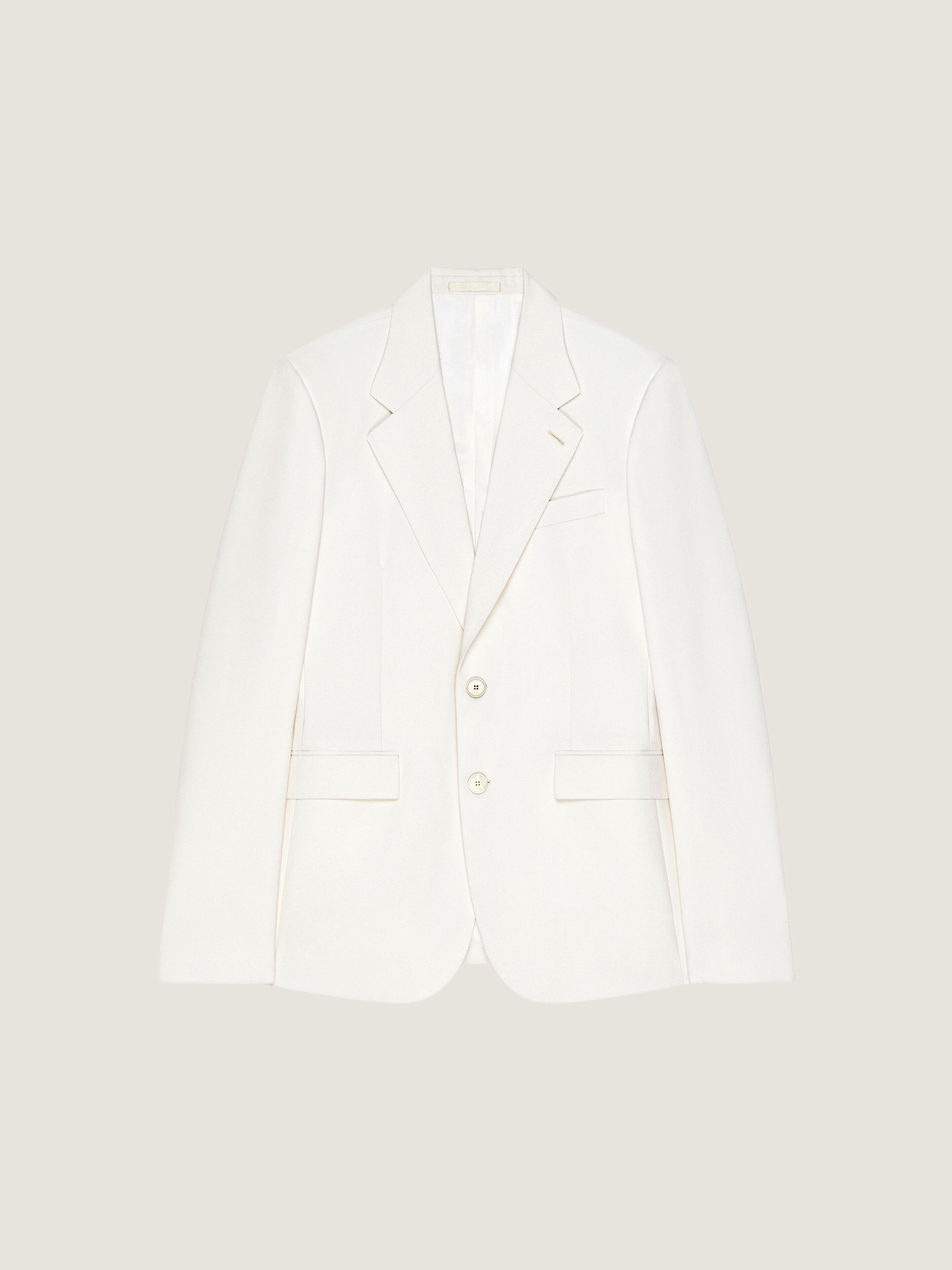 Givenchy Uomo Bianco Giacca Aderente Monopetto In Lana E Mohair
