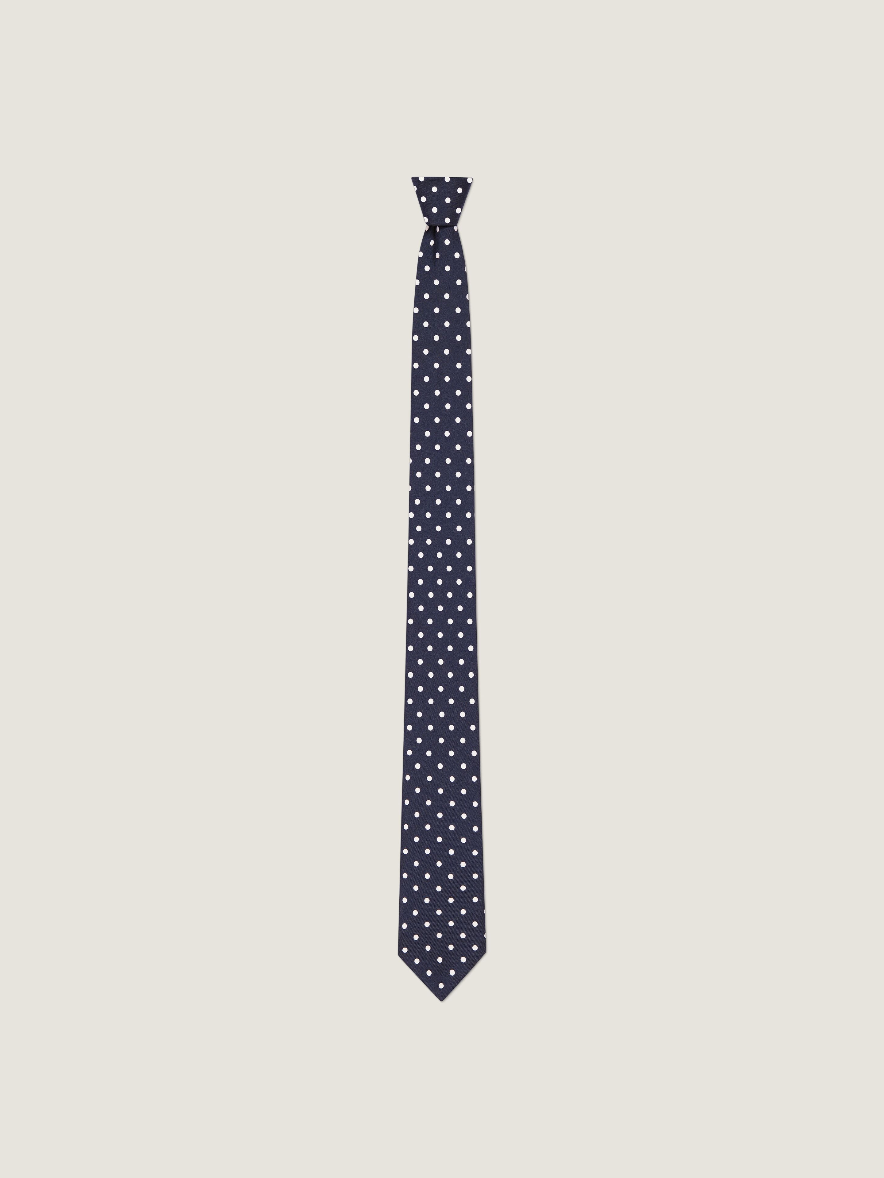 Givenchy - Men's - Polka Dot Necktie - Silk - Navy Blue