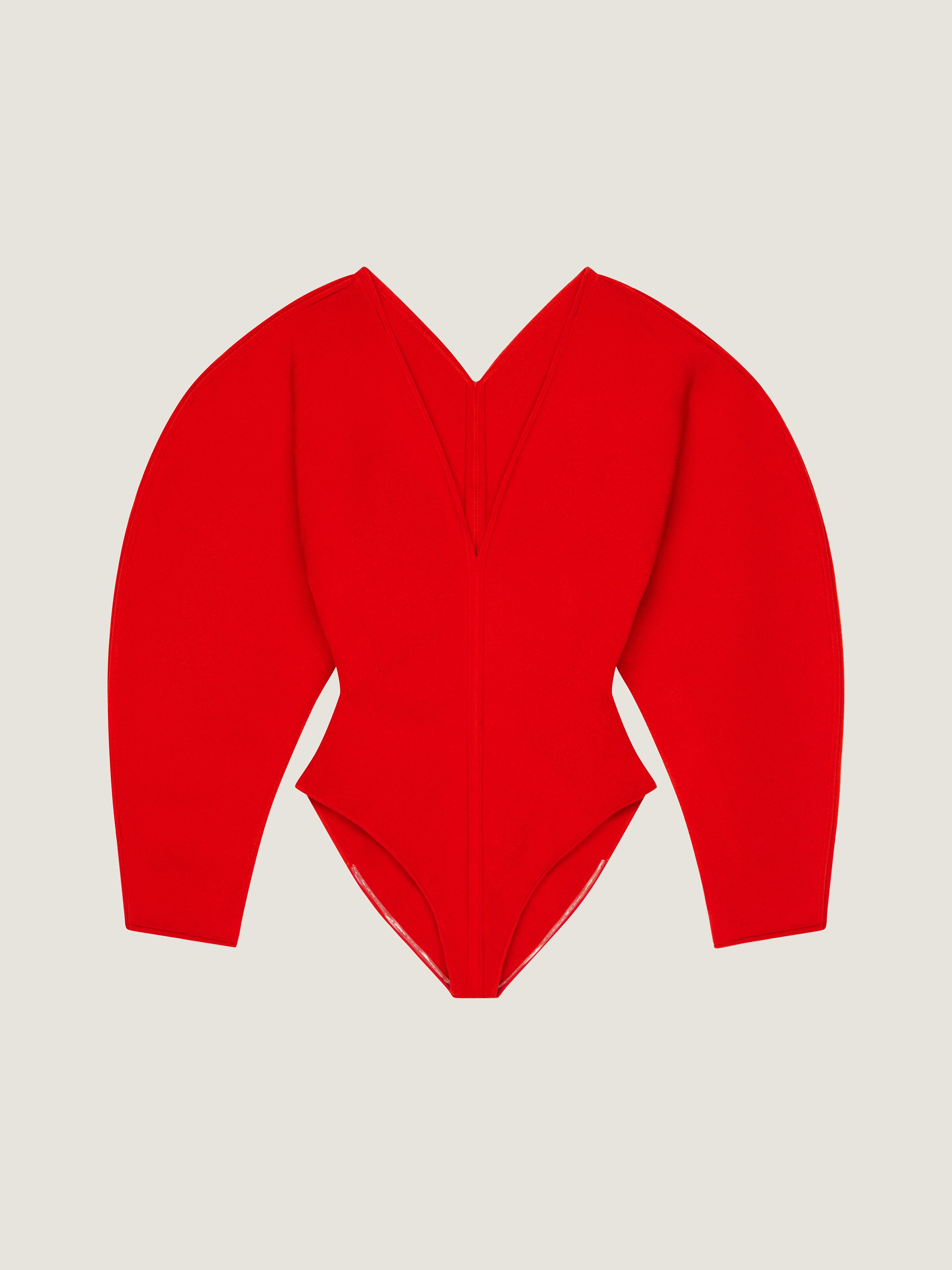 Givenchy Donna Rosso Body Cocoon In Maglia Tecnica