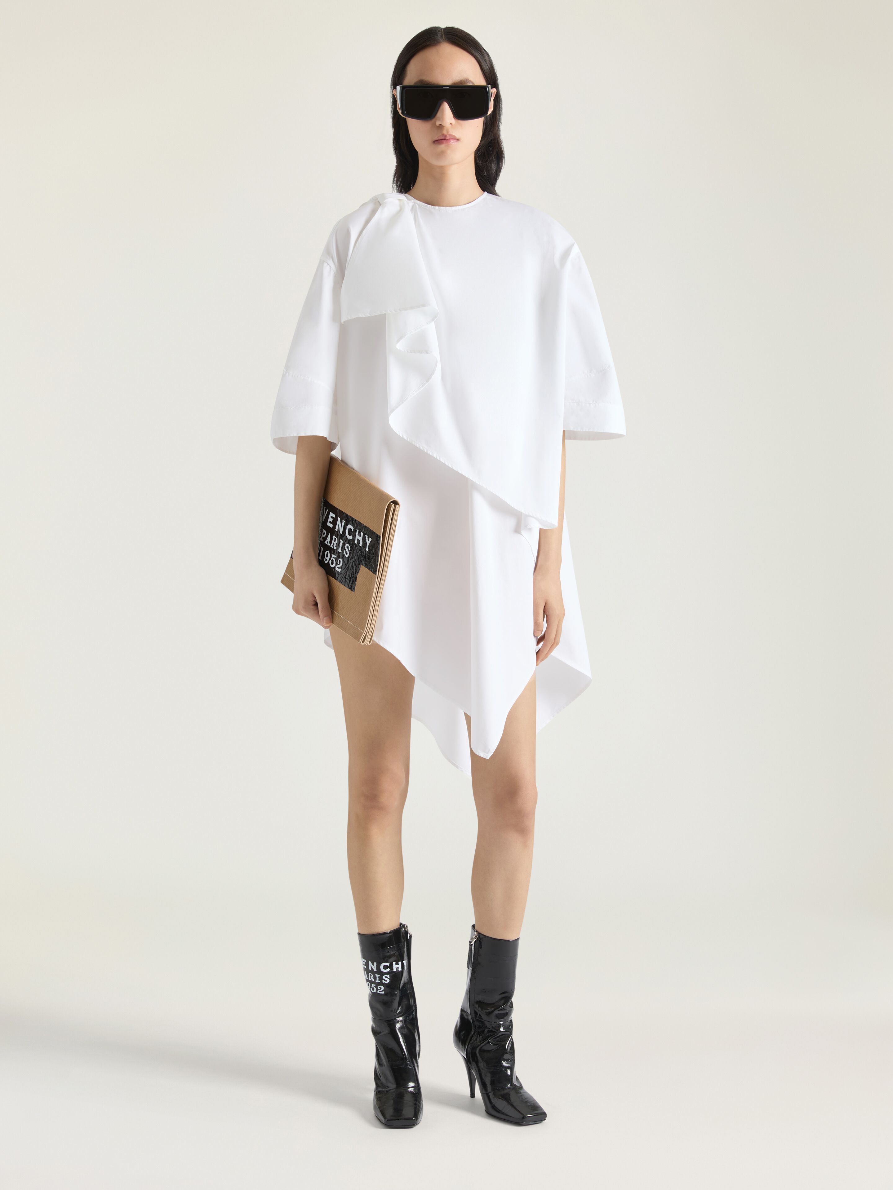 Givenchy - Women's Shirt Dress - Cotton Poplin - Asymmetric - Size 38