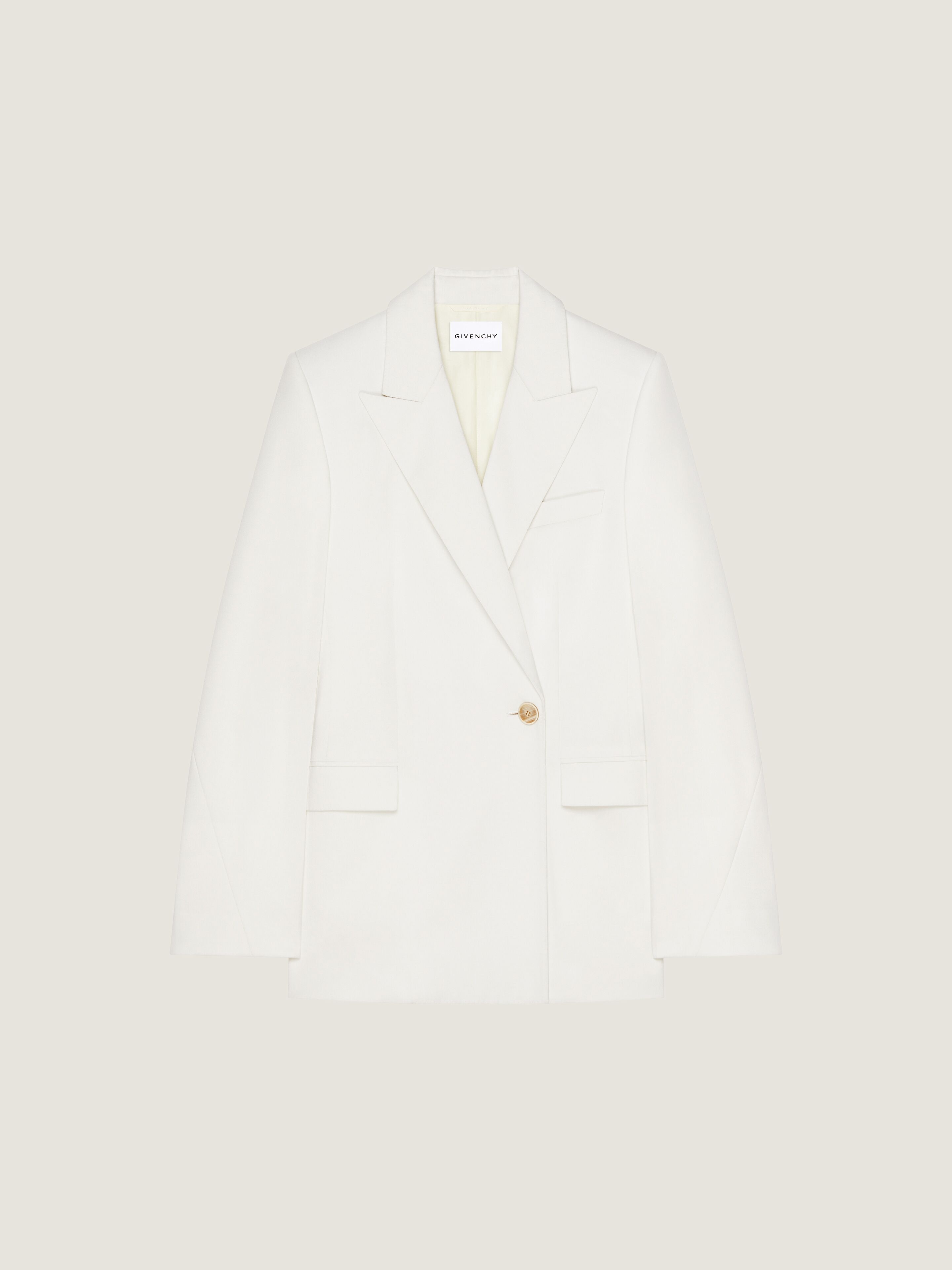 Givenchy Donna Grigio Giacca Doppiopetto Cocoon In Lana E Mohair