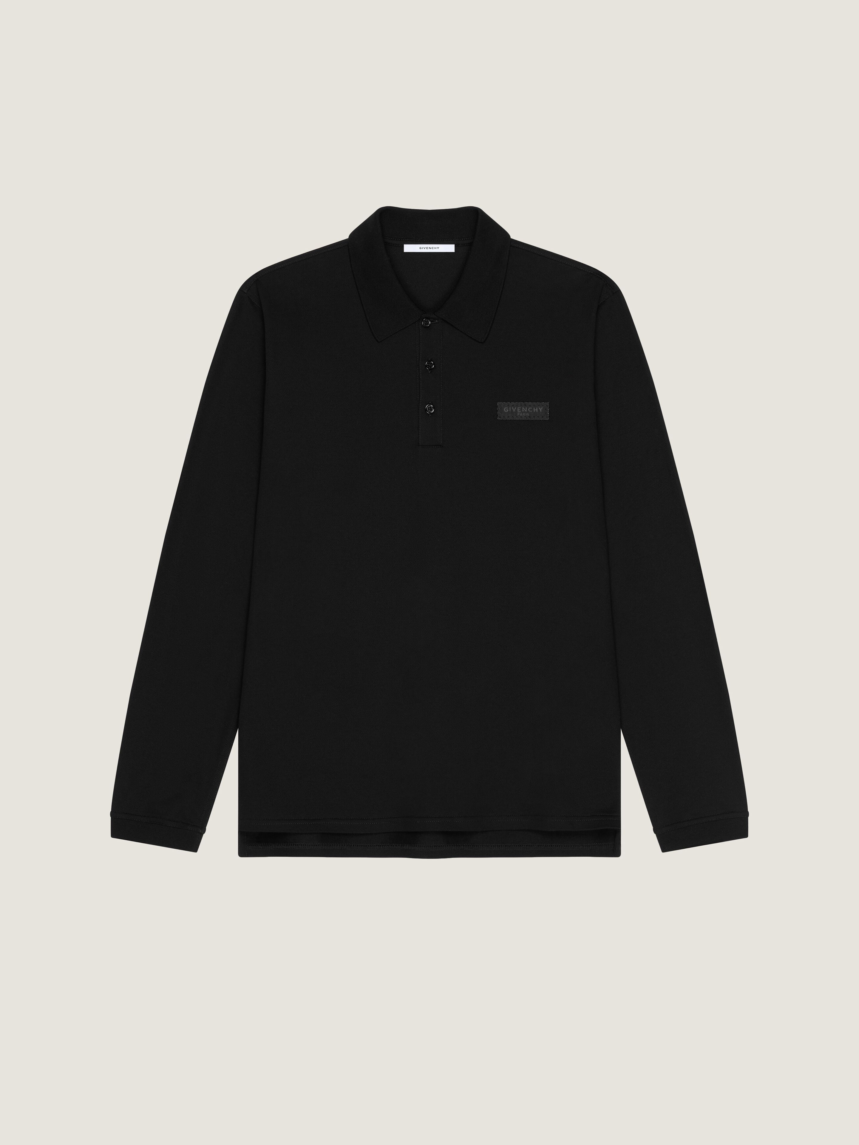 Givenchy Uomo Nero Polo In Cotone Con Gros-Grain Paris