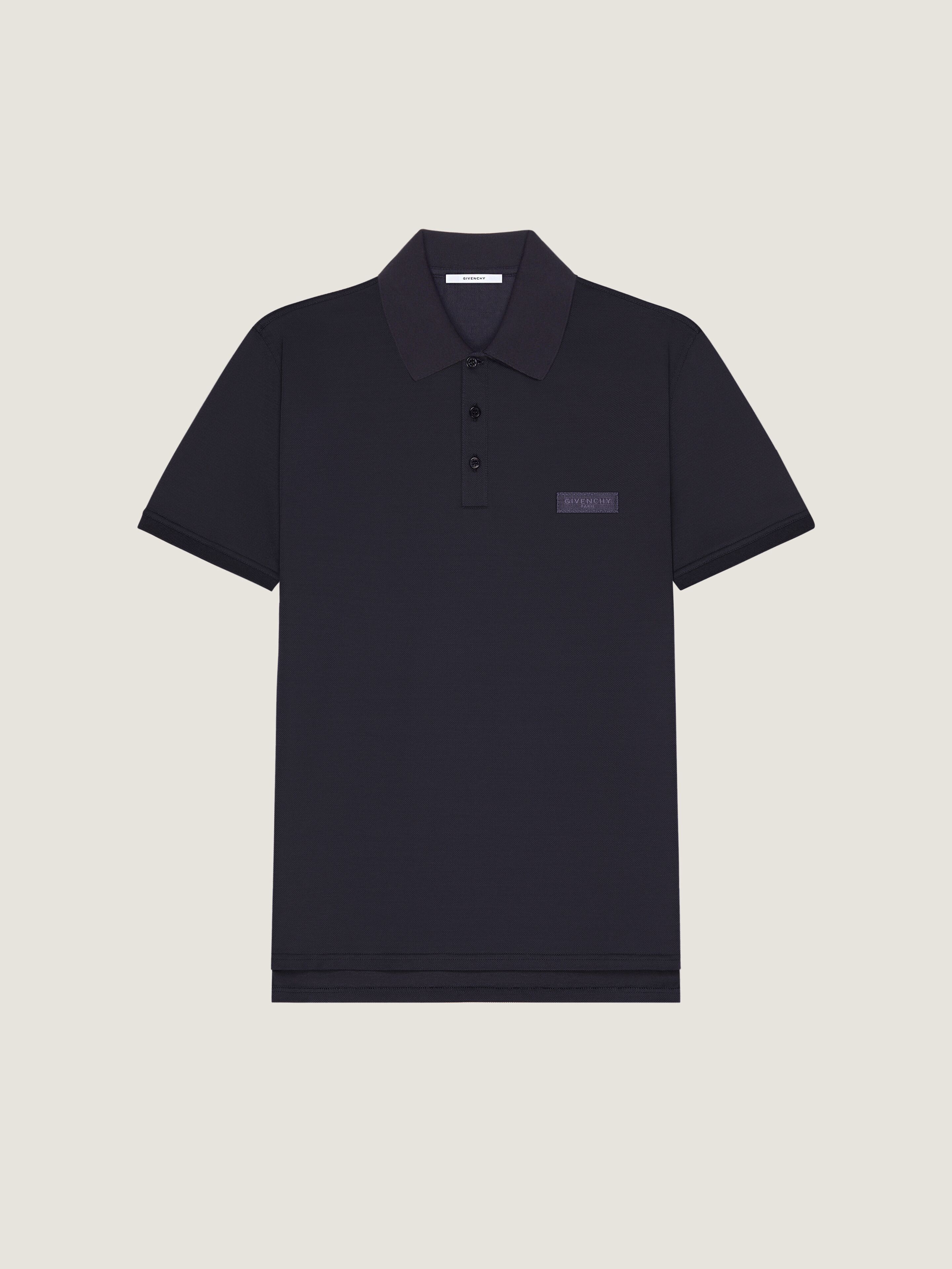 Givenchy Uomo Nero Polo In Cotone Con Gros-Grain Paris