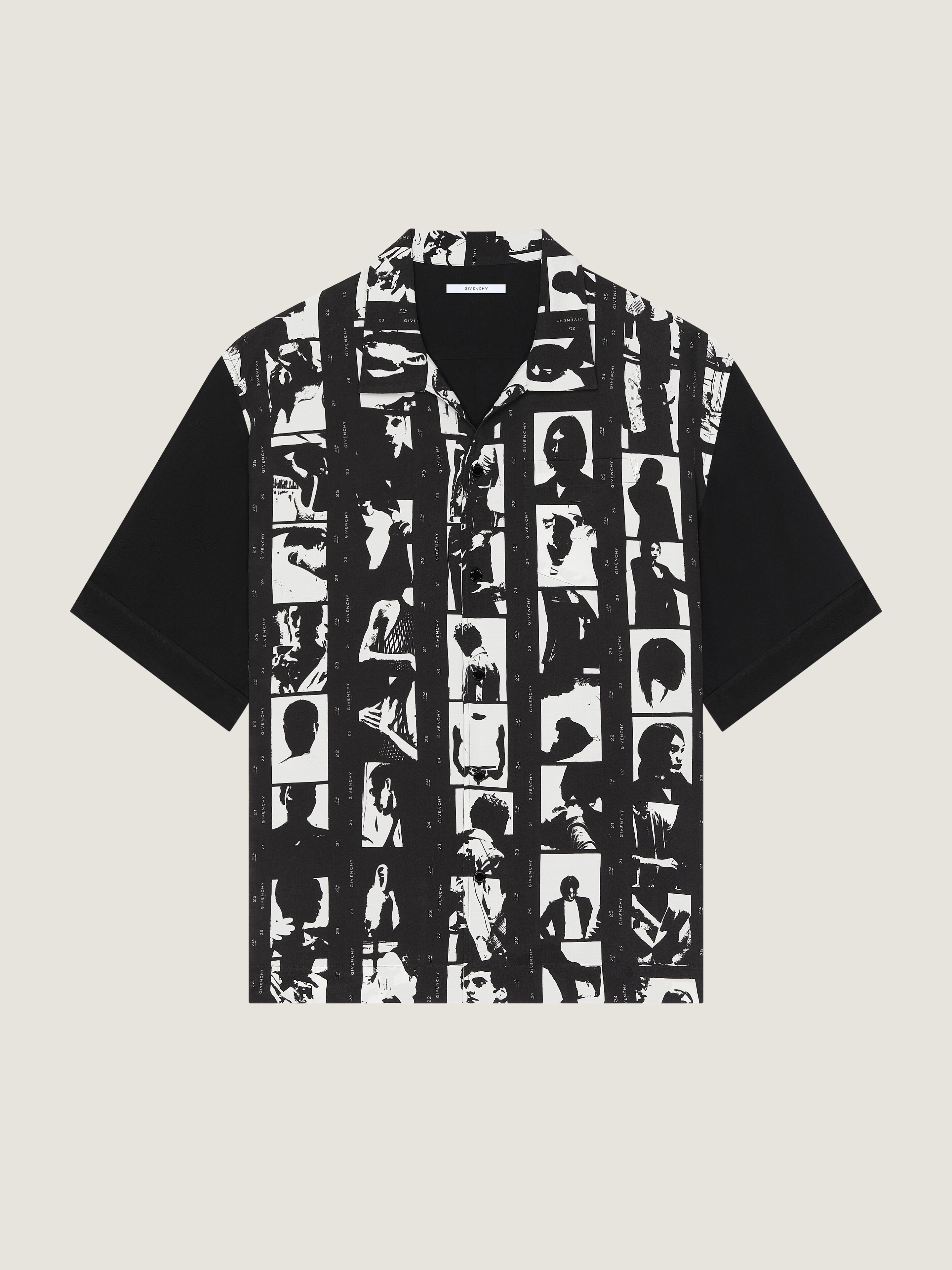 Givenchy Uomo Nero Camicia Con Stampa Photographic Negative