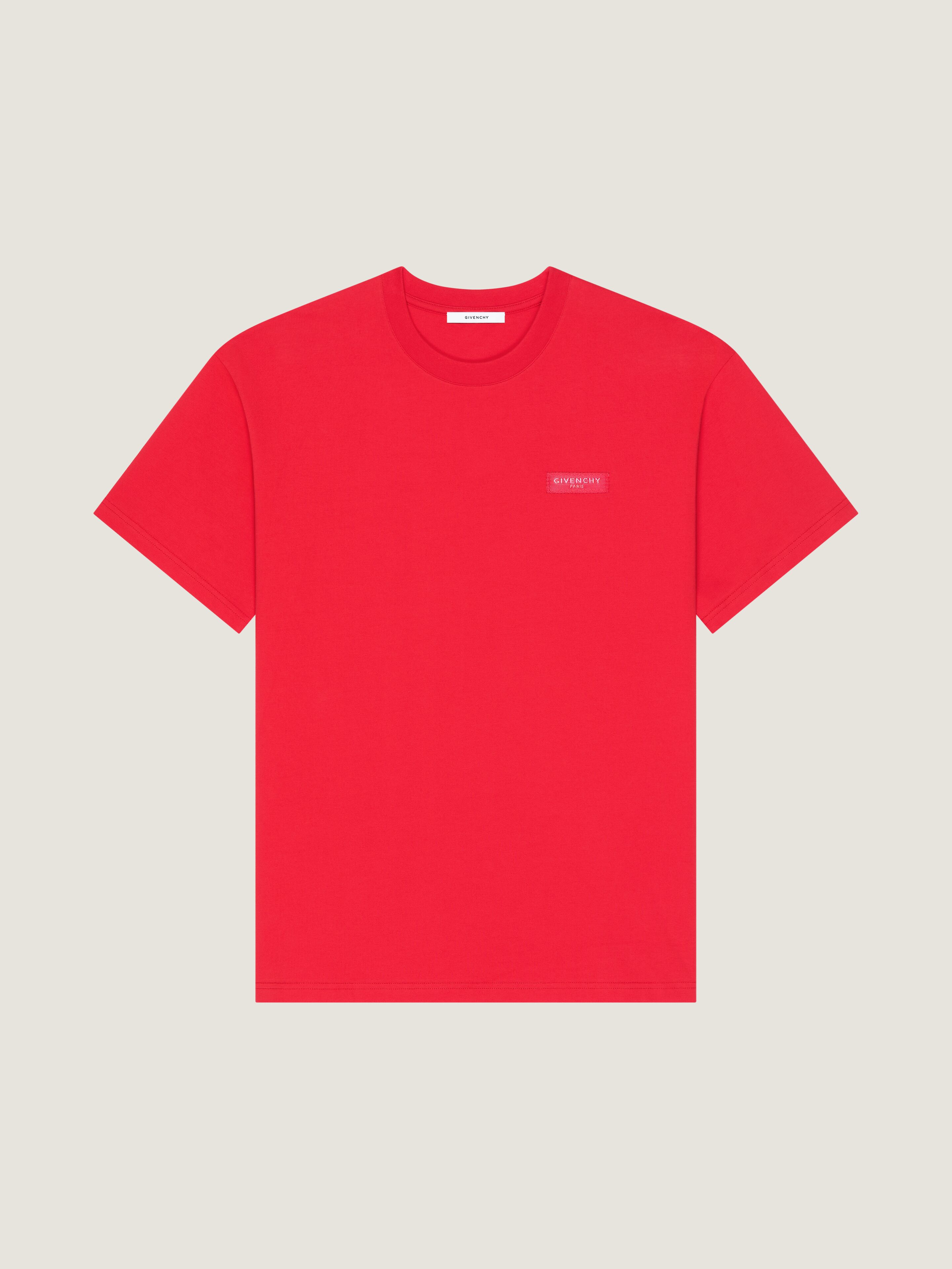 Givenchy Uomo Rosso T-Shirt In Cotone Con Gros-Grain Paris