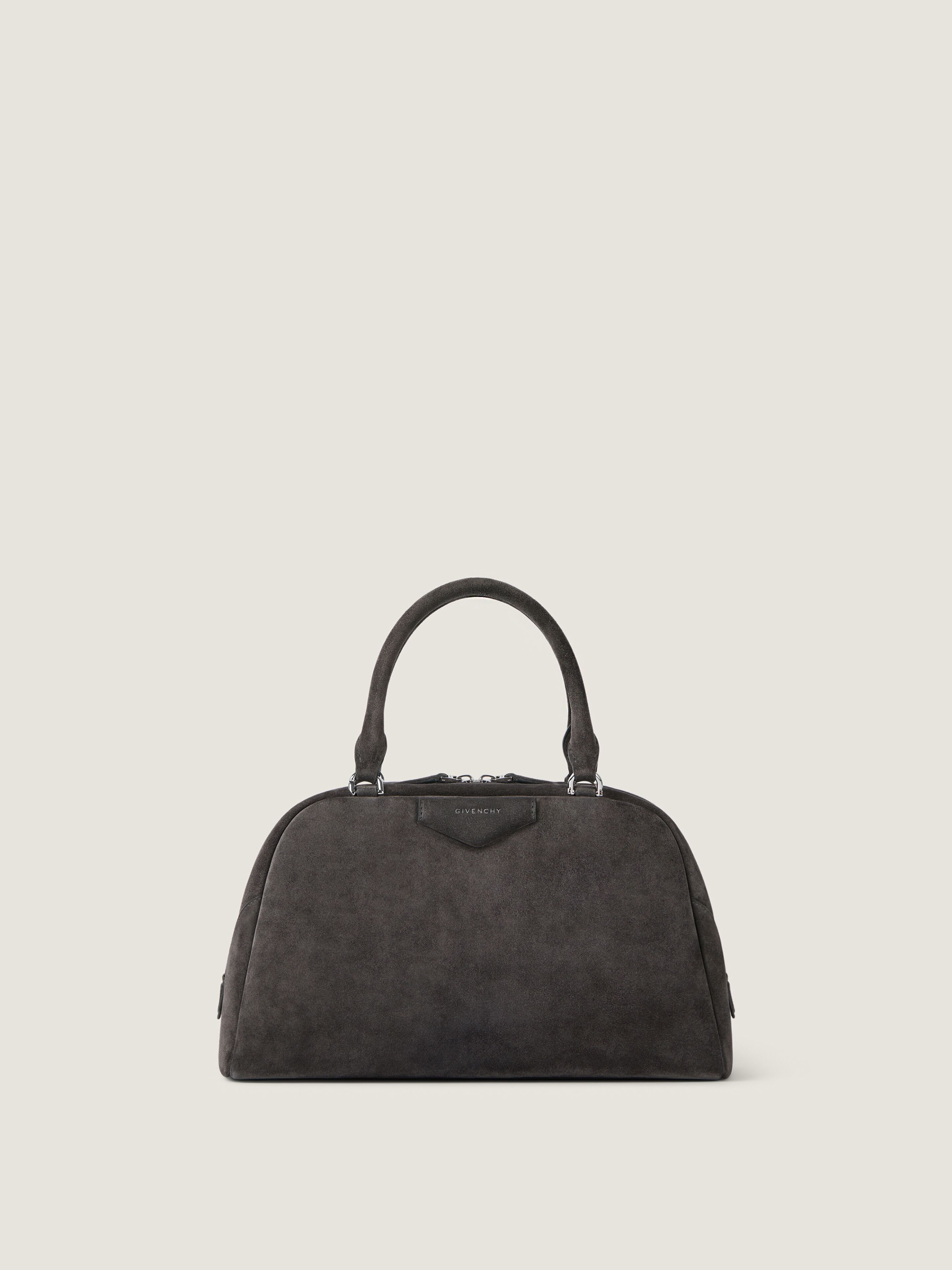 Givenchy Donna Grigio Borsa Antigona East-West Soft Media In Pelle Scamosciata