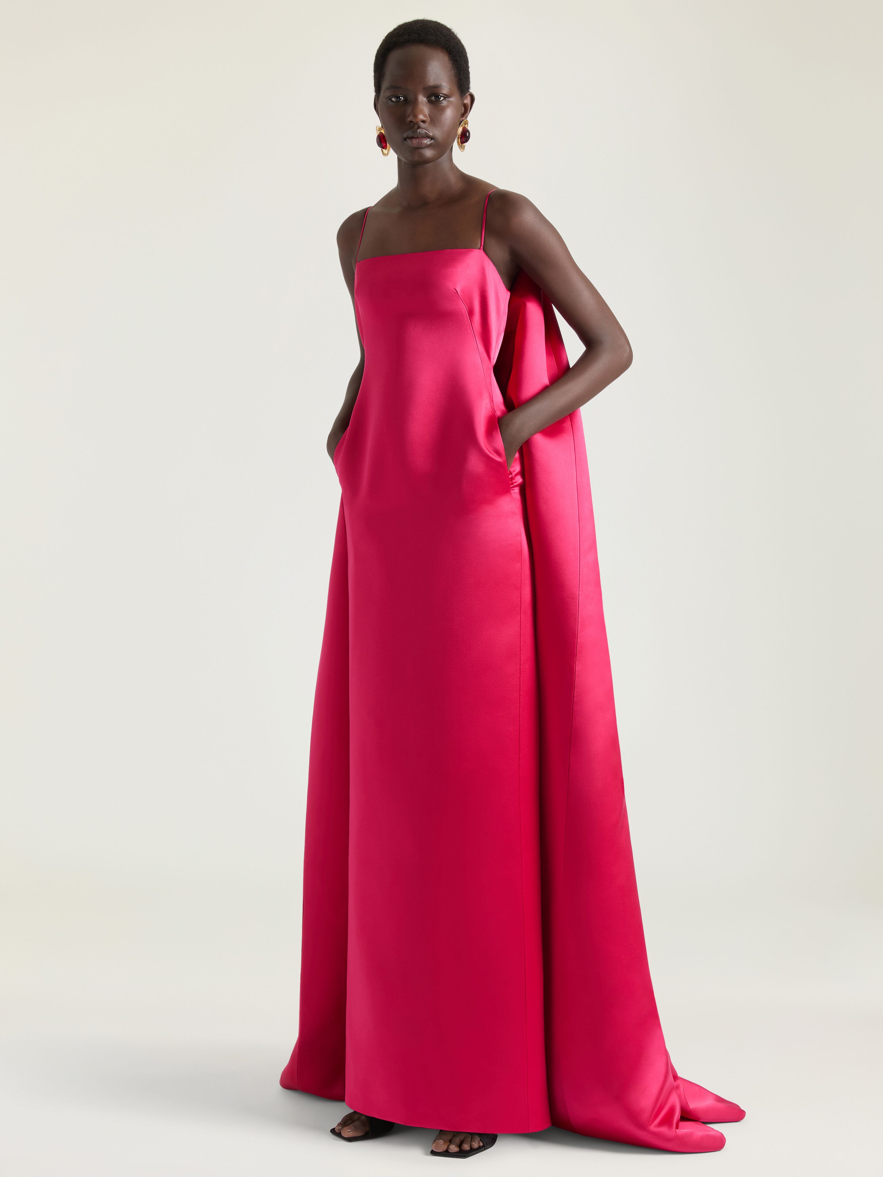 Givenchy - Women - Long Dress - Silk Satin - Cape Back