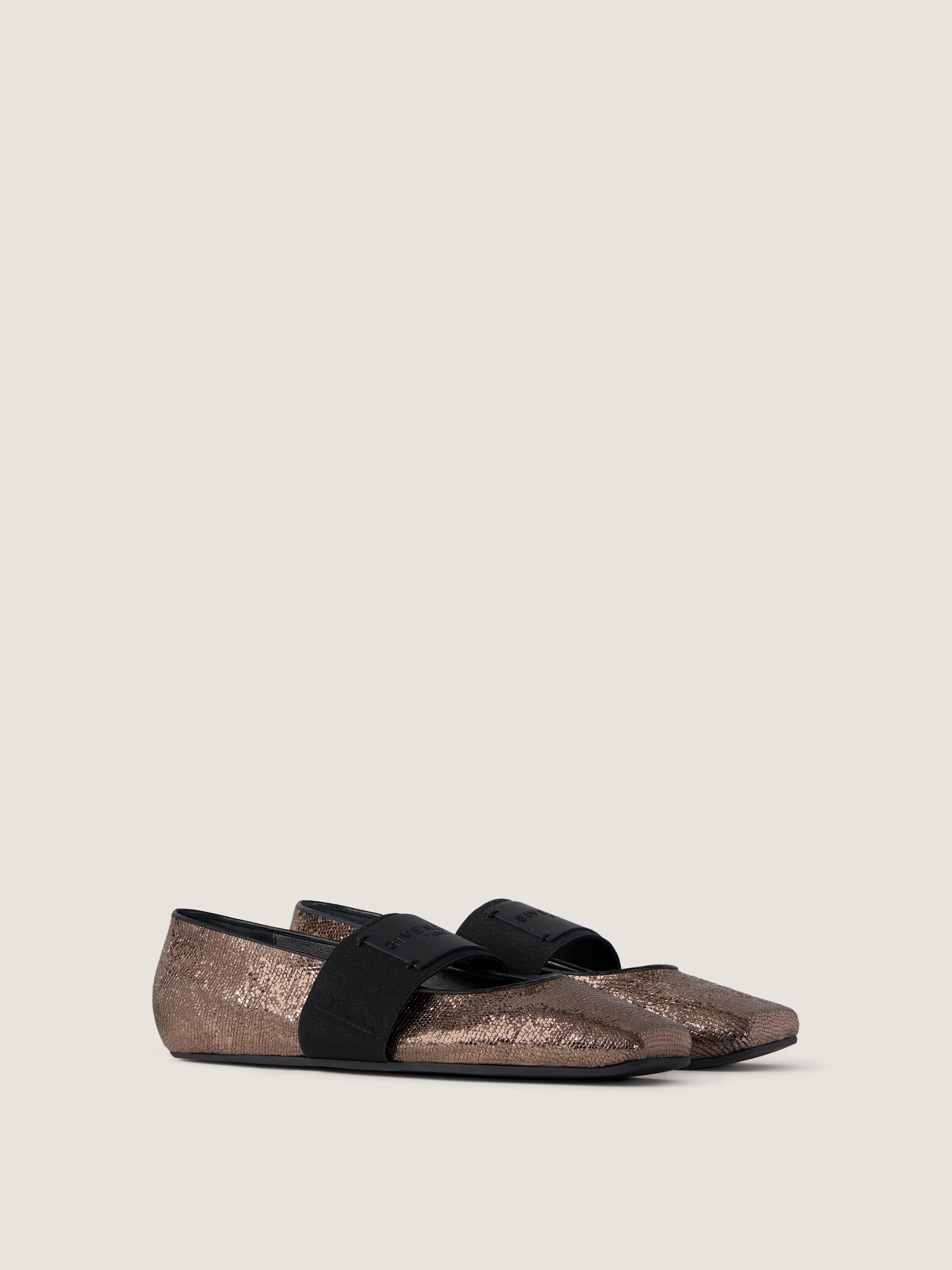 Givenchy Women's Ballerina Flats - Metallic Glitter Leather - Size 36 - Square Toe