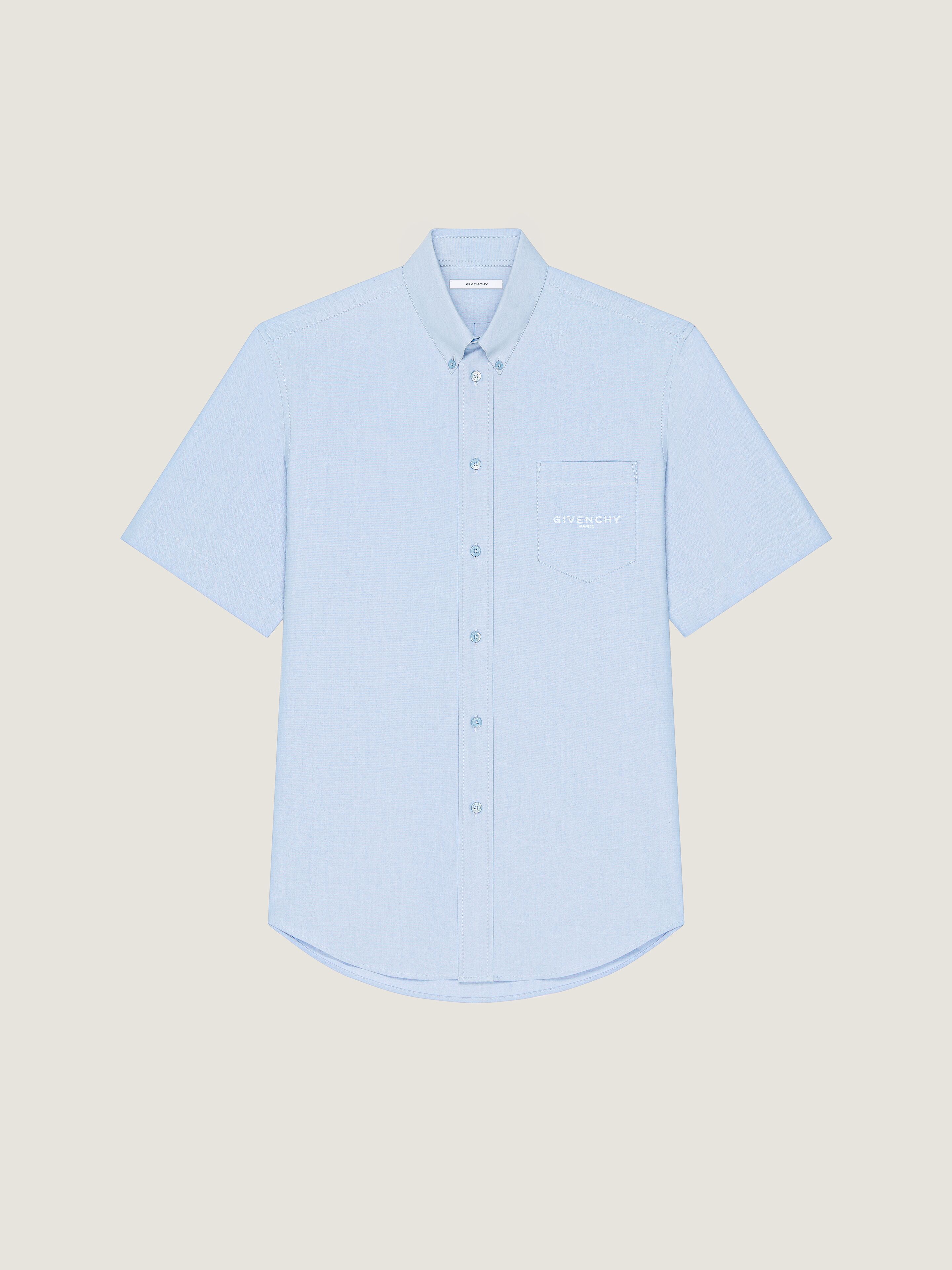 Givenchy - Men's Cotton Oxford Shirt - Classic Collar - Chest Pocket with Jacquard - Size 41