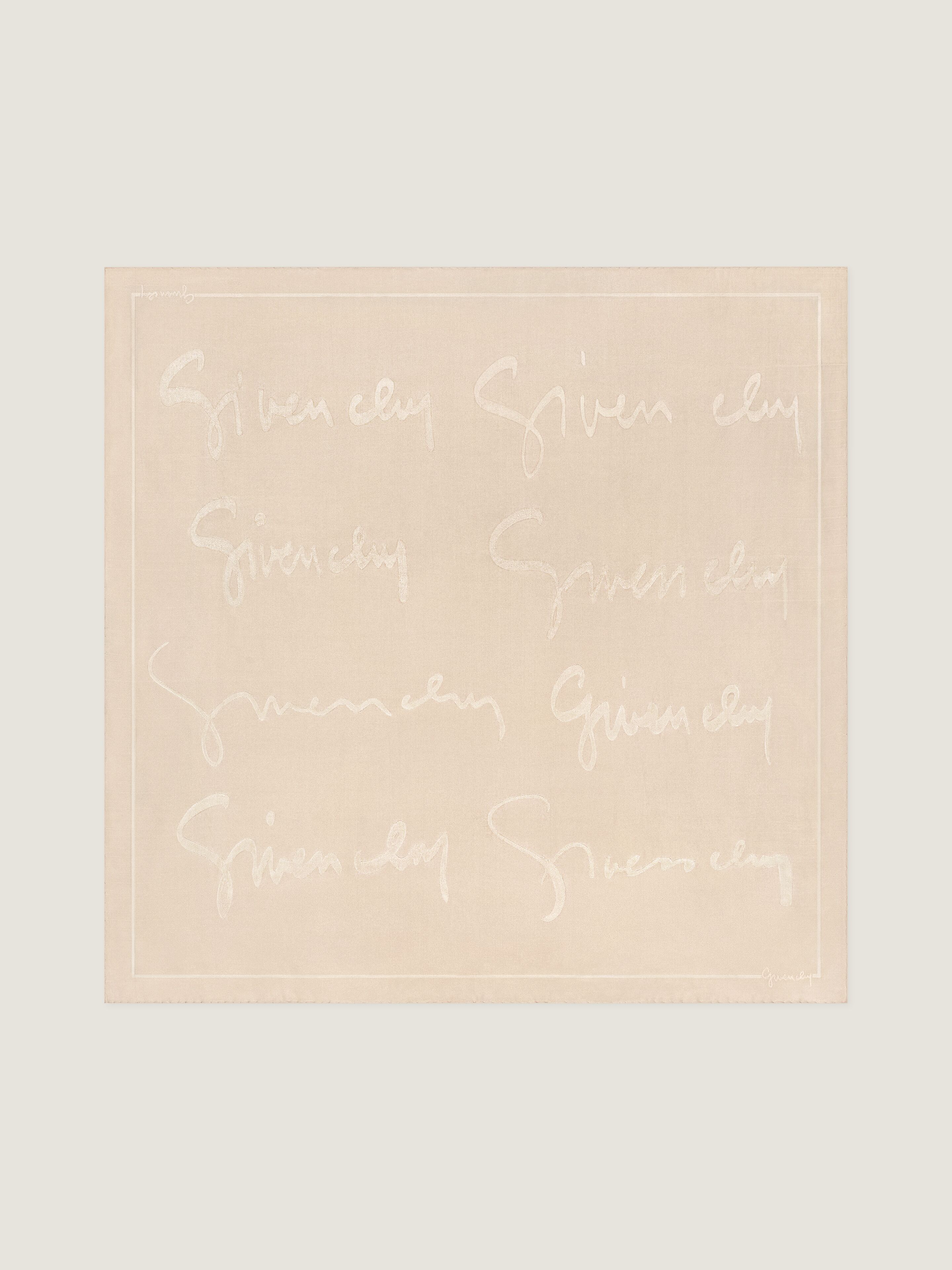 Givenchy Donna Beige Carré In Jacquard Di Seta Con Firma