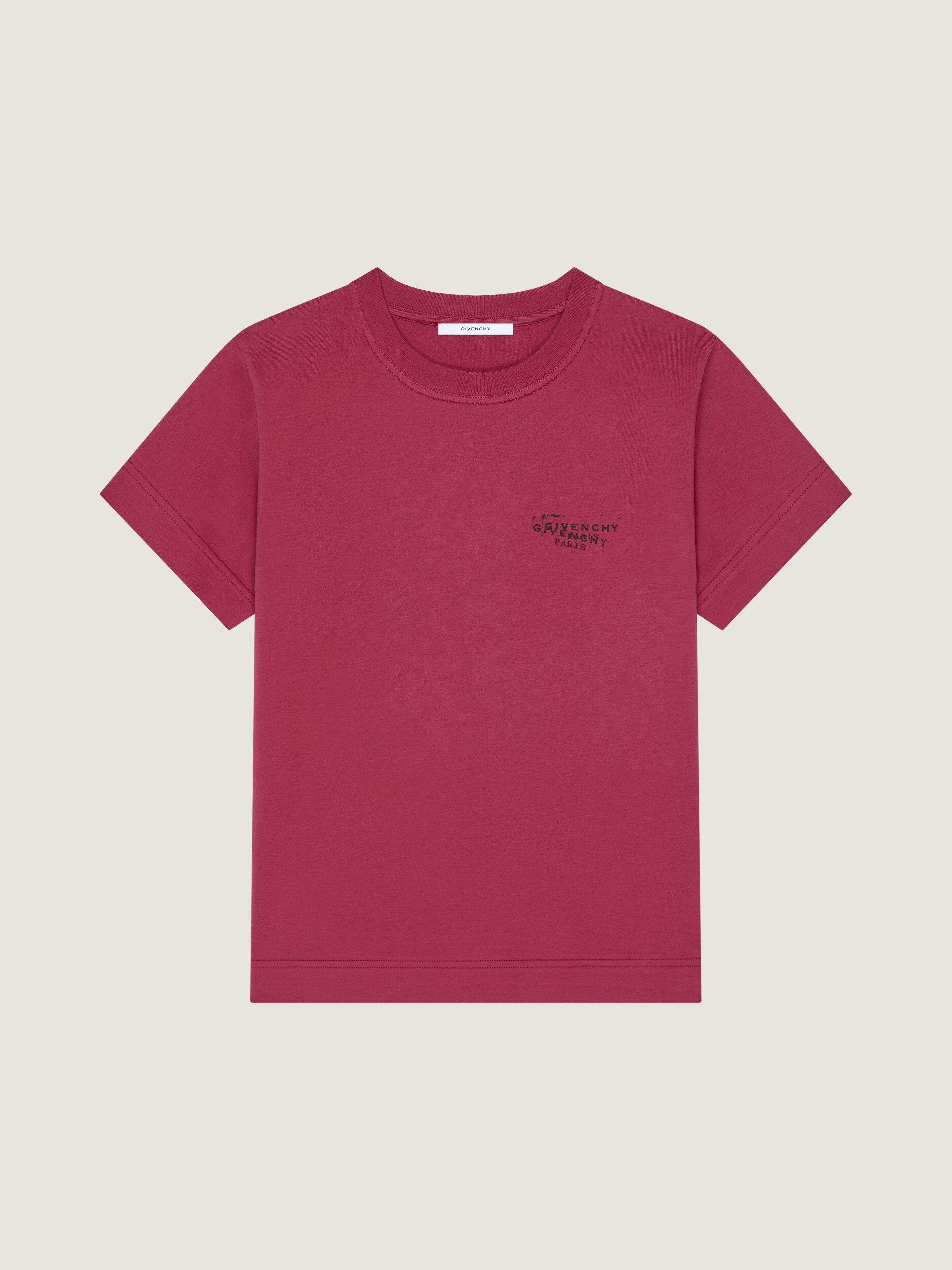Givenchy Donna Rosso T-Shirt In Cotone Con Stampa Stamp