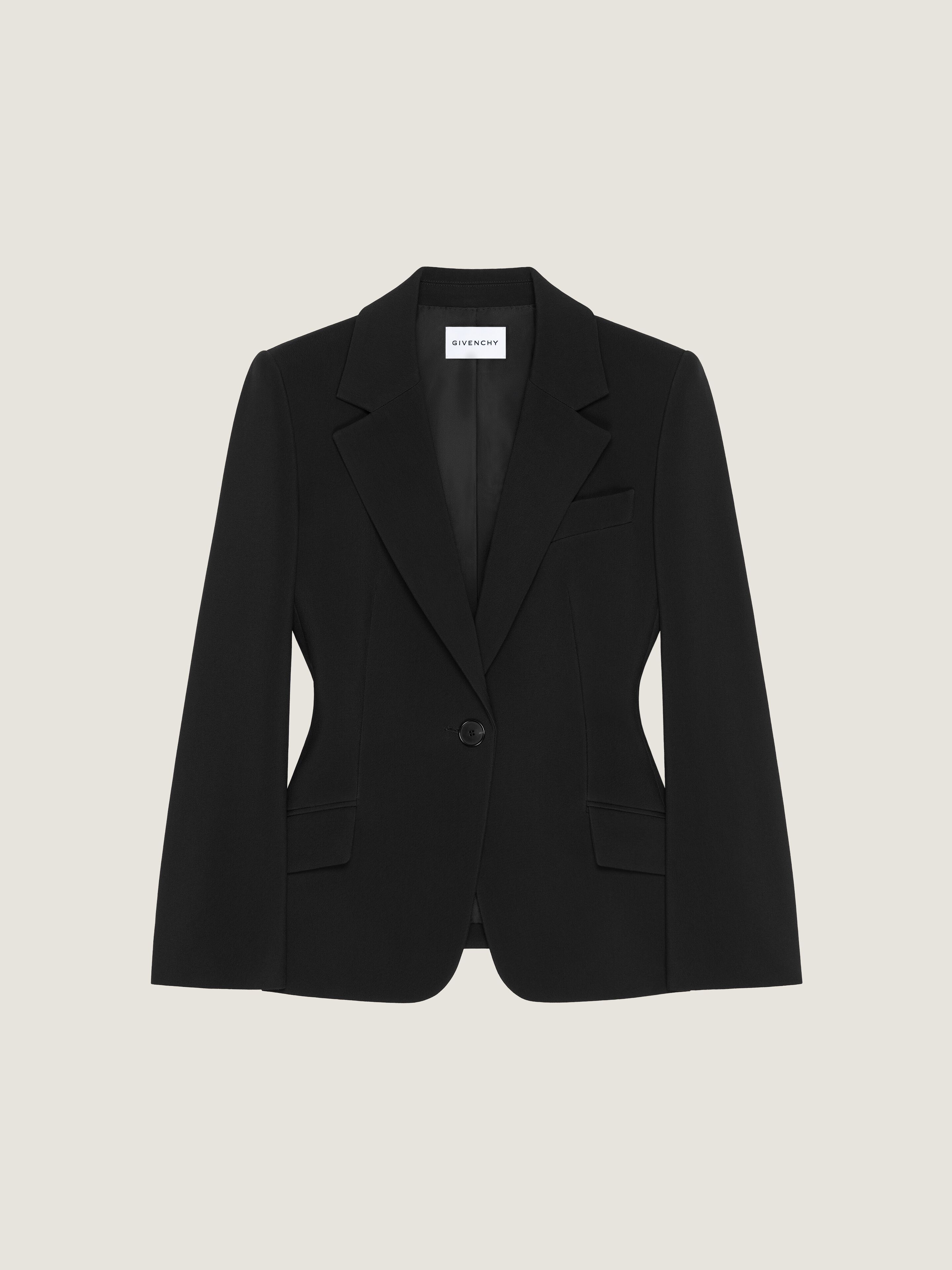 Givenchy Donna Nero Giacca Monopetto In Crêpe Cady