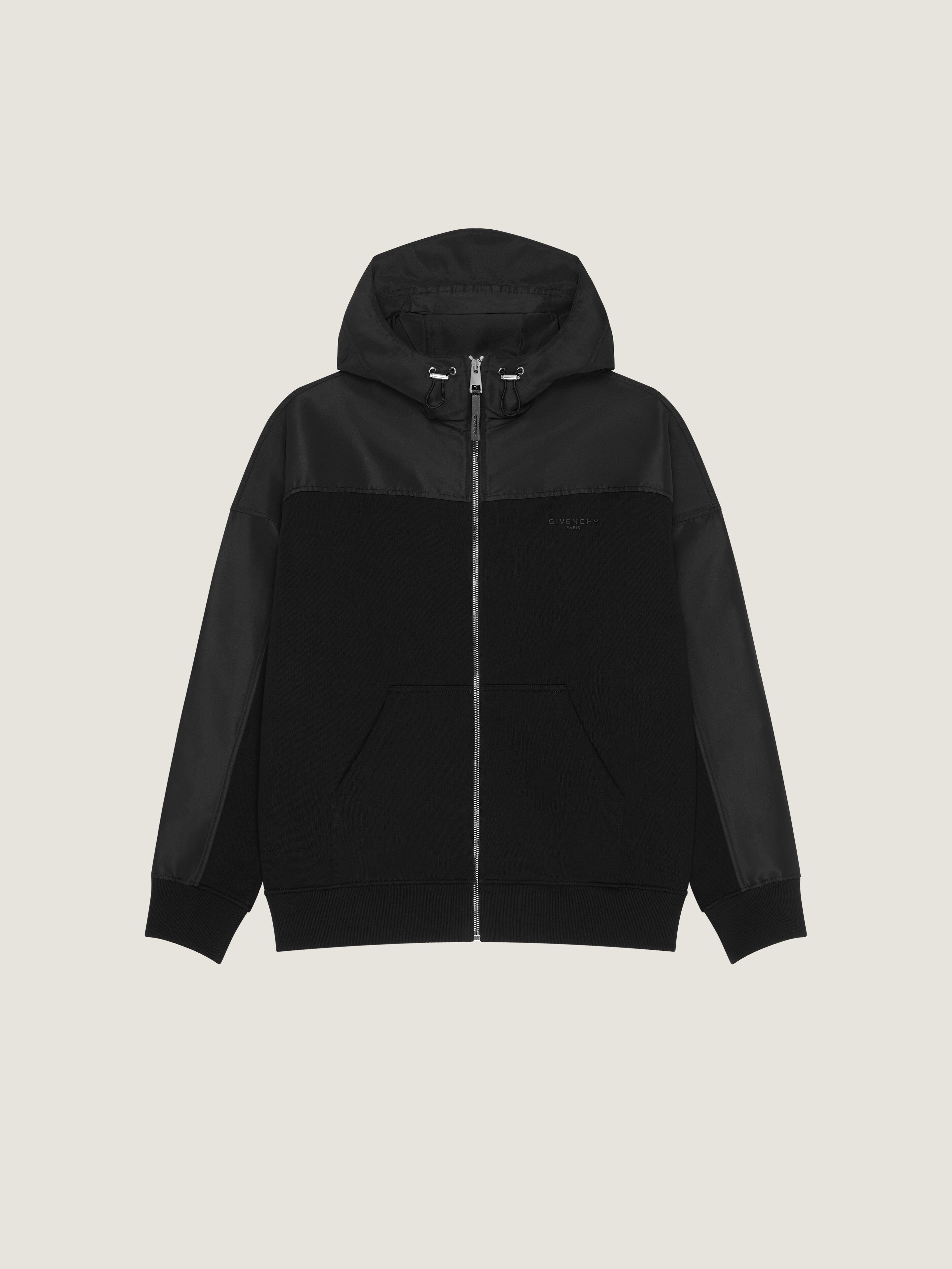 Givenchy Uomo Nero Giacca A Vento In Polyfaille Con Ricamo Paris