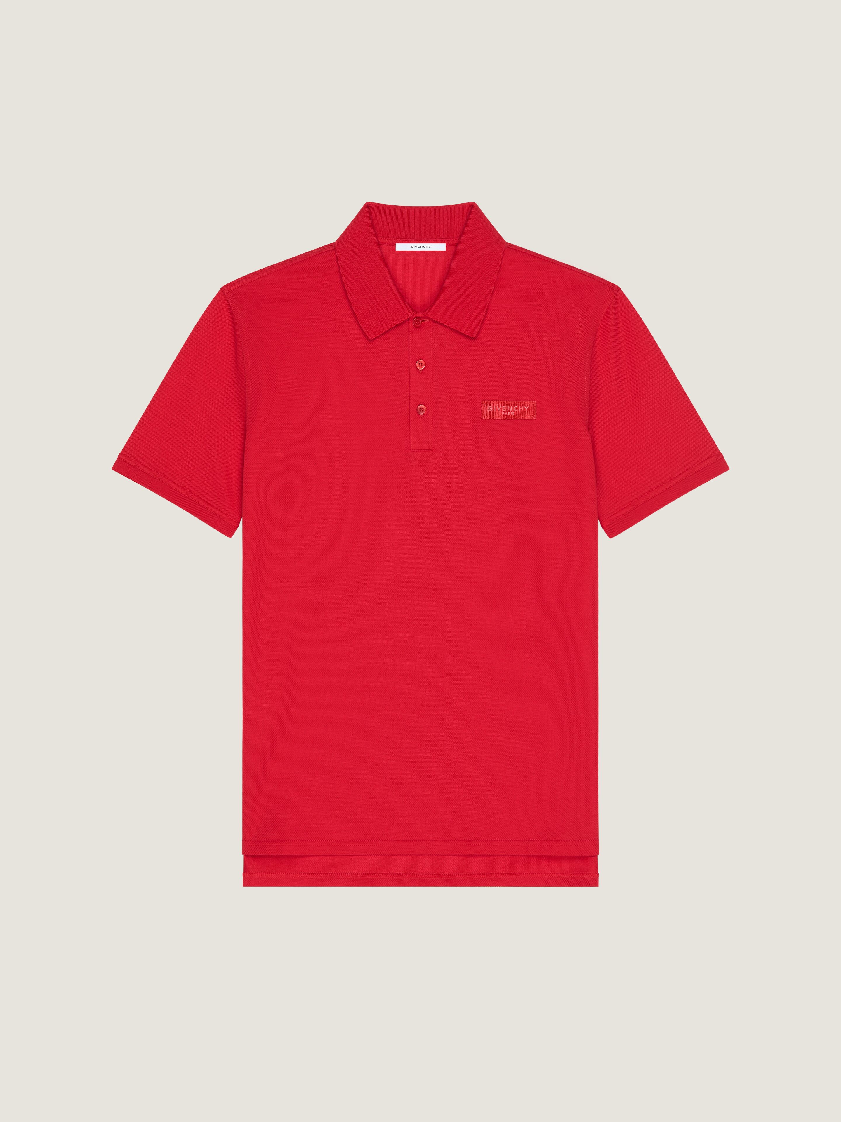 Givenchy Uomo Rosso Polo In Cotone Con Gros-Grain Paris