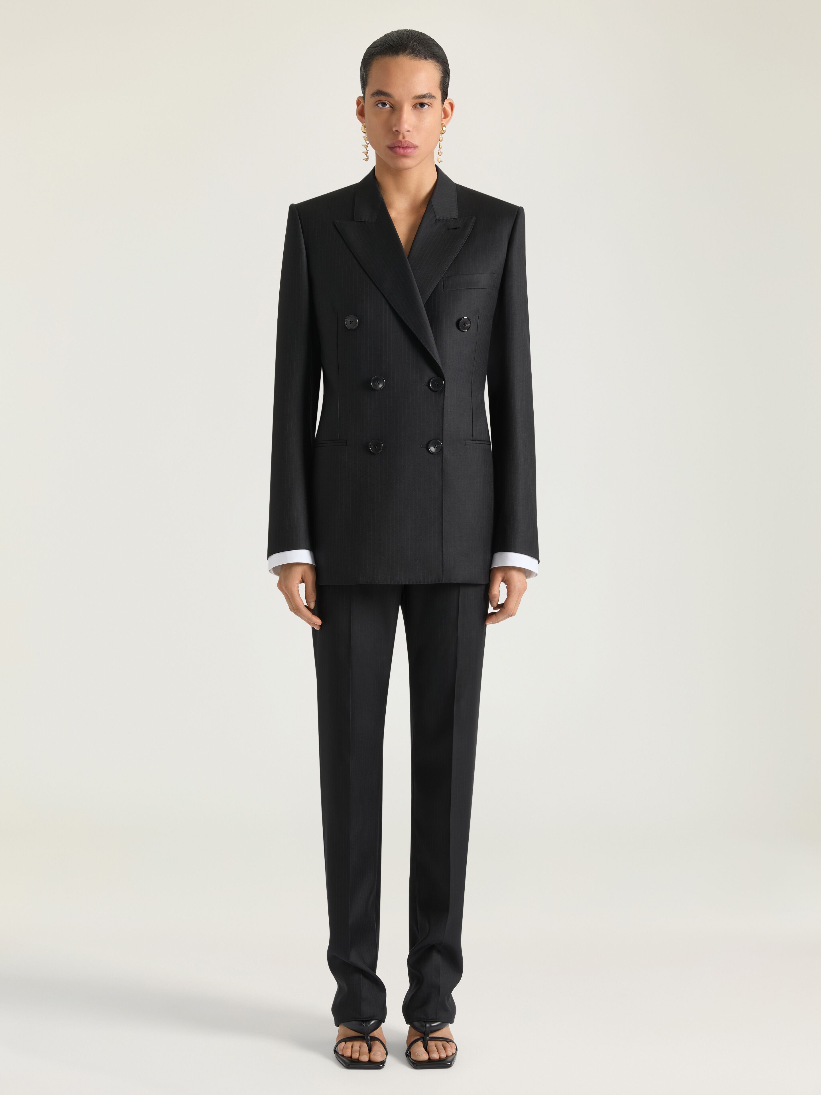 Givenchy - Women's Pants - Wool - Size 44 - Pinstripe