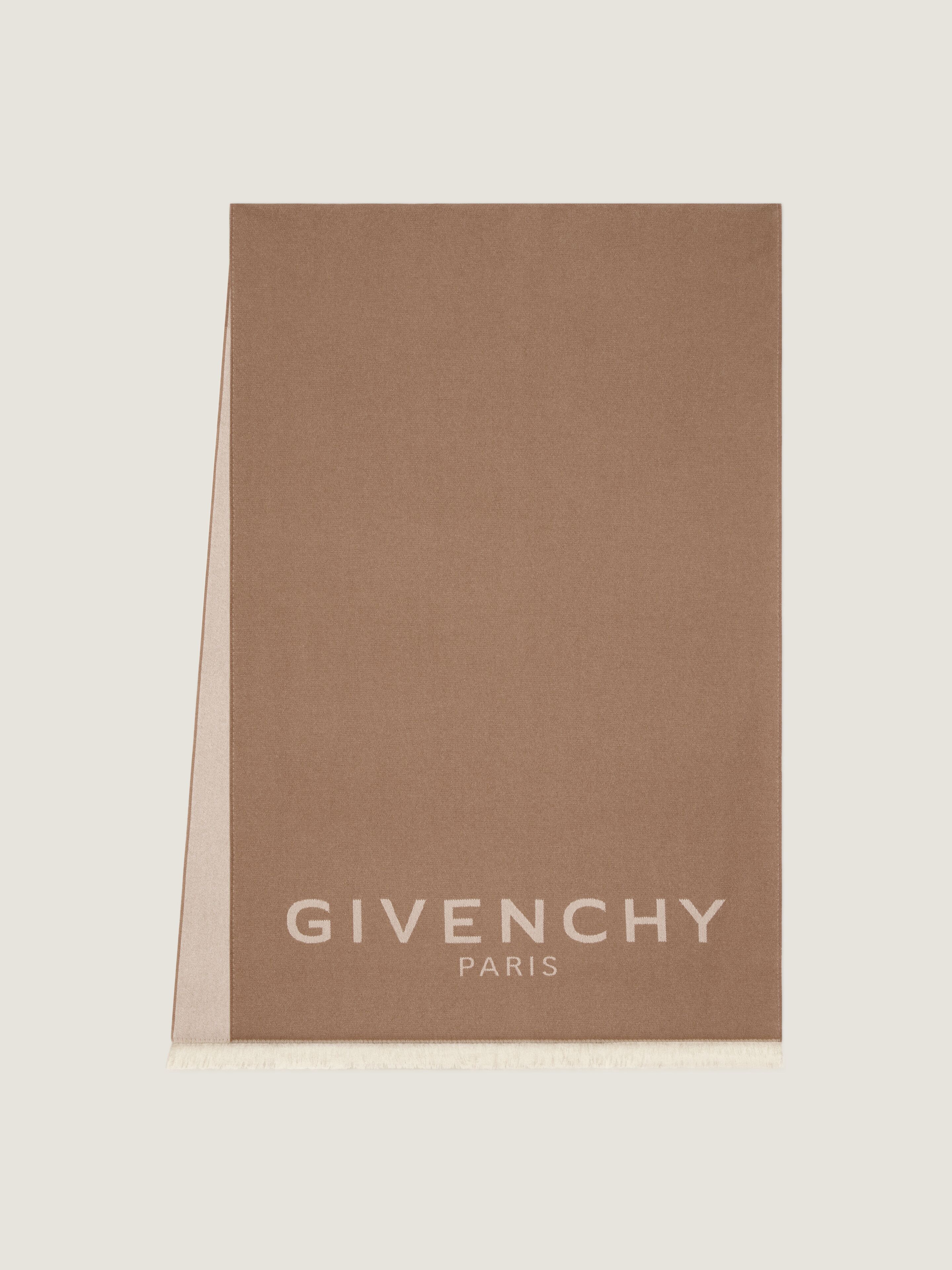 Givenchy Donna Beige Sciarpa Paris In Lana E Cachemire