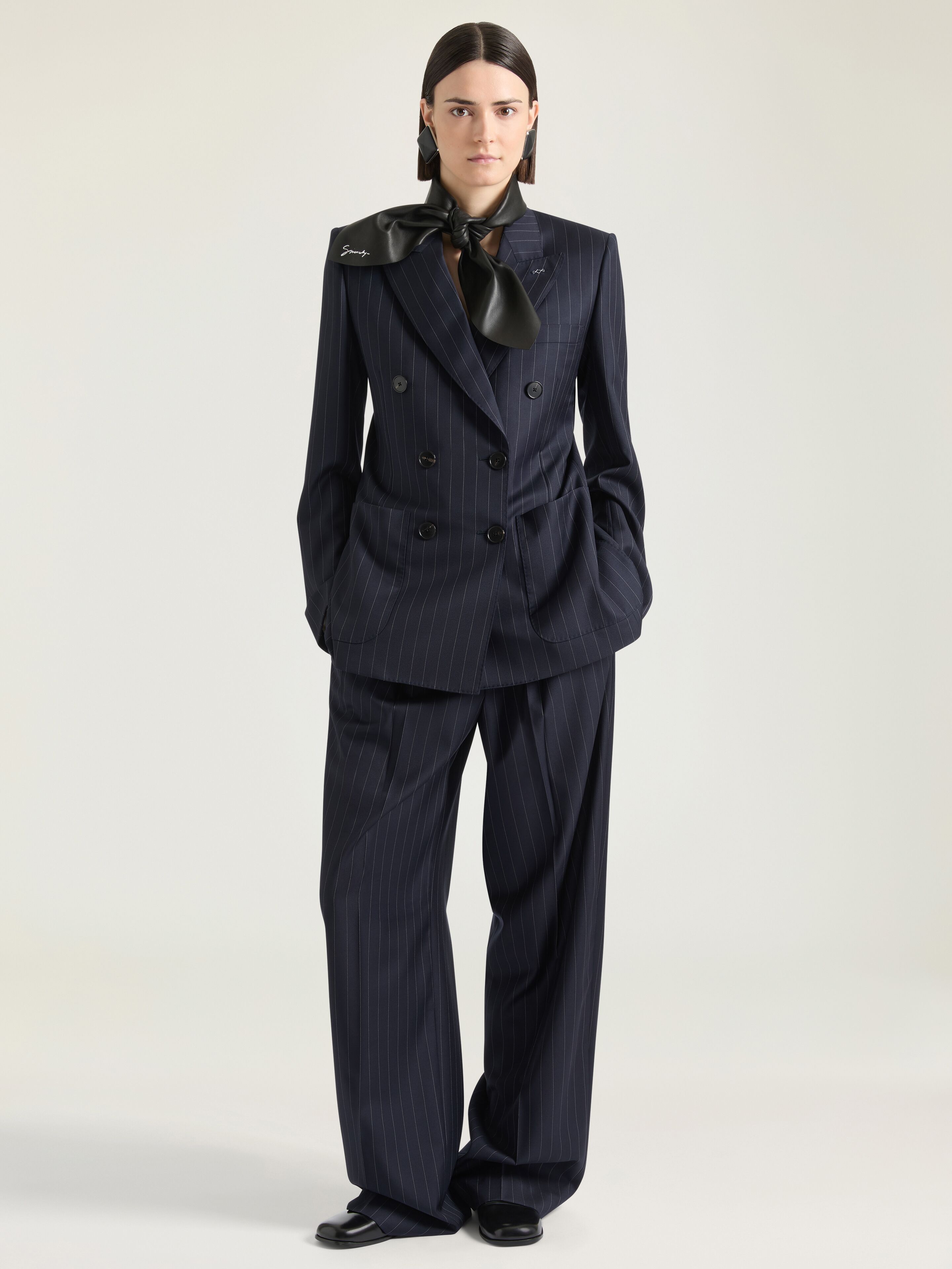 Givenchy Women's Wool Double-breasted Pinstripe Jacket - Size 34