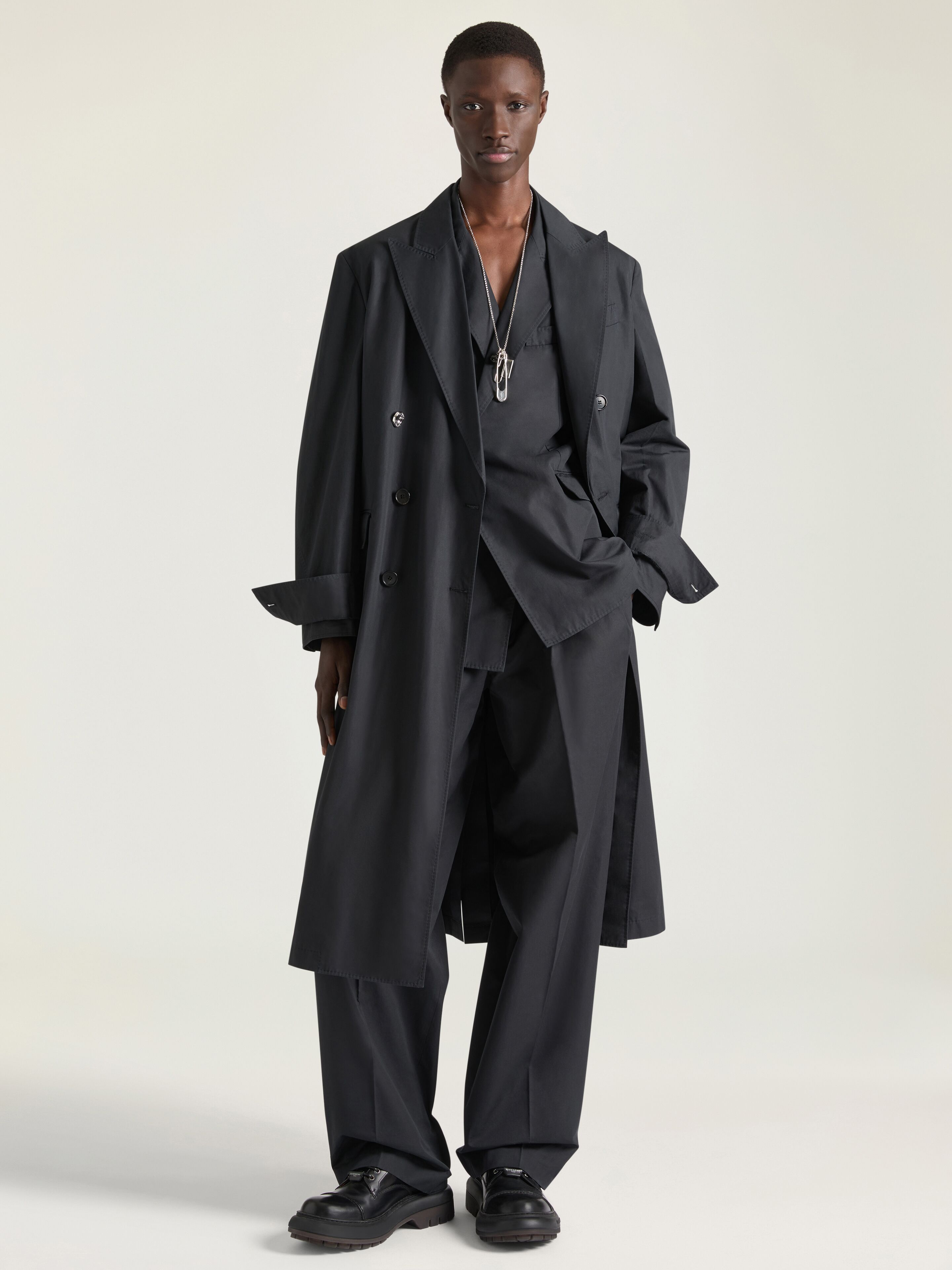 Givenchy - Men's Double-Breasted Coat - Cotton - Size 46