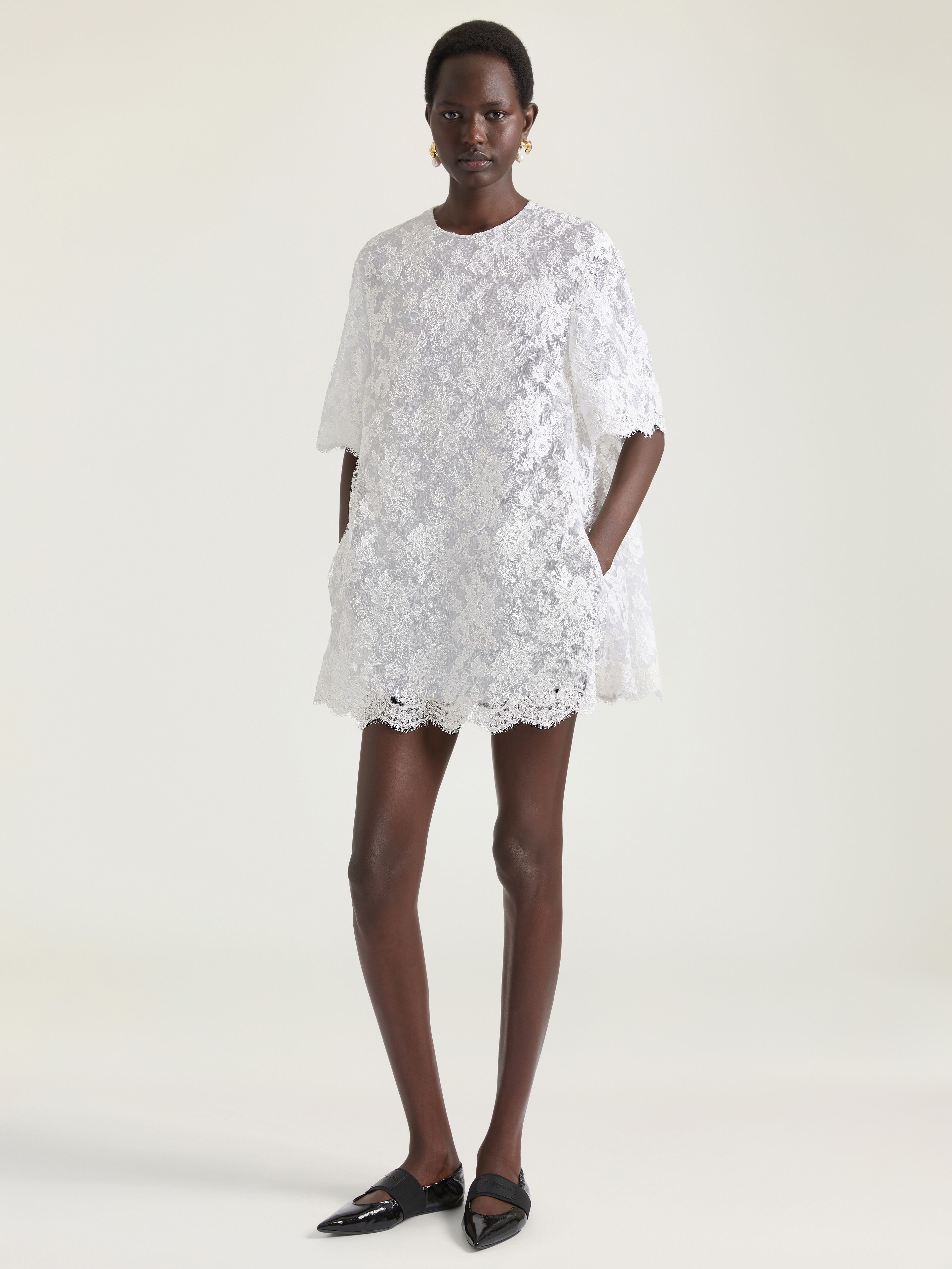 Givenchy - Women's - Mini Dress - Floral Lace - Cape Back - Size 38