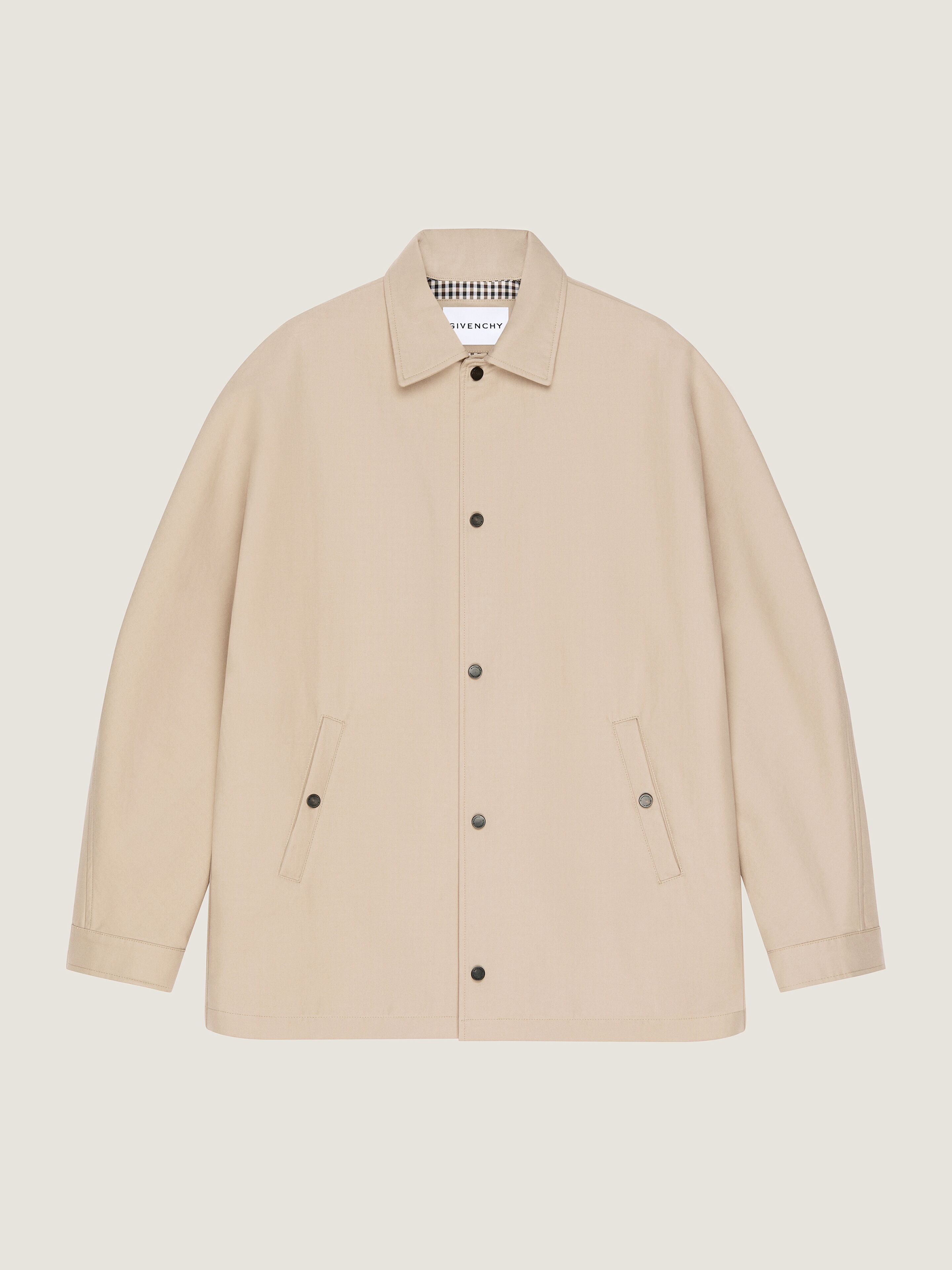 Givenchy Uomo Beige Giacca Couture Seam In Cotone Con Applicazione Paris