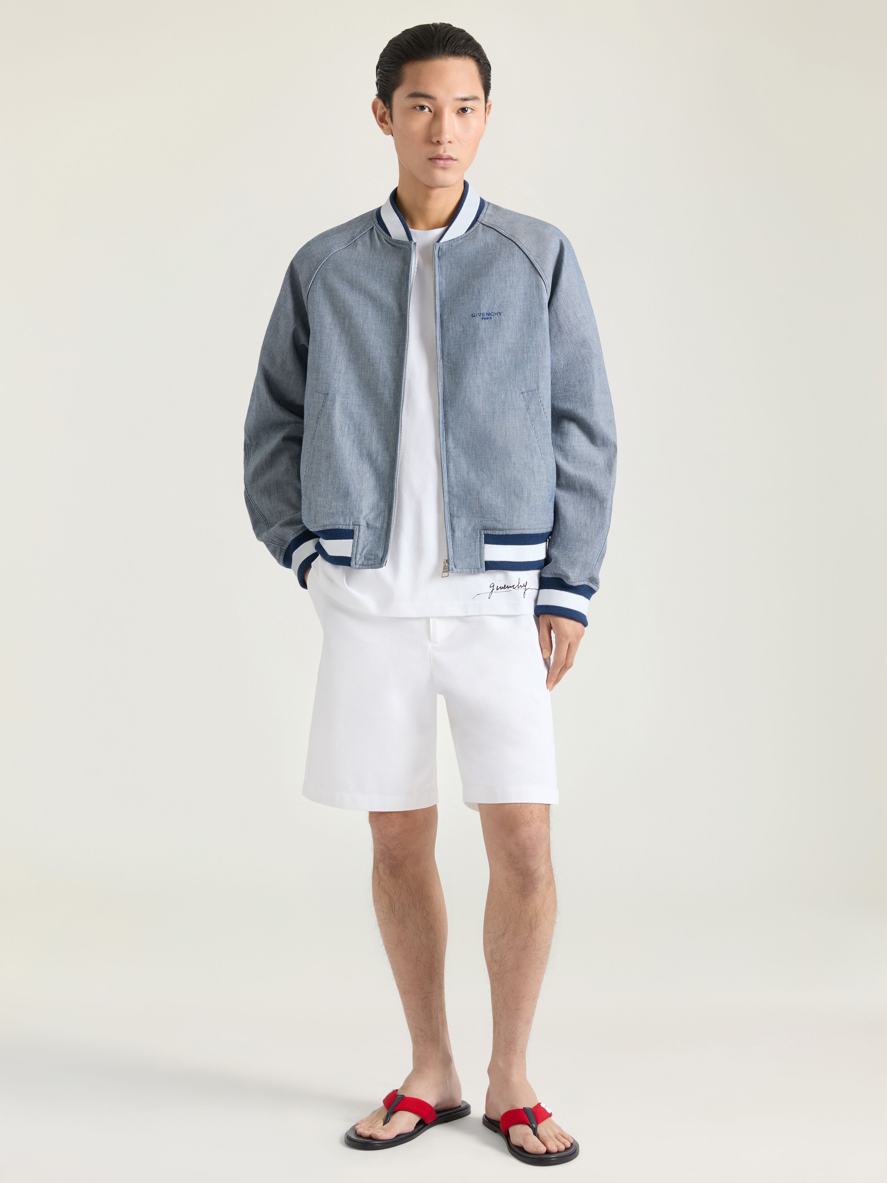 Givenchy Men's Striped Blouson Jacket Size 50 - Cotton