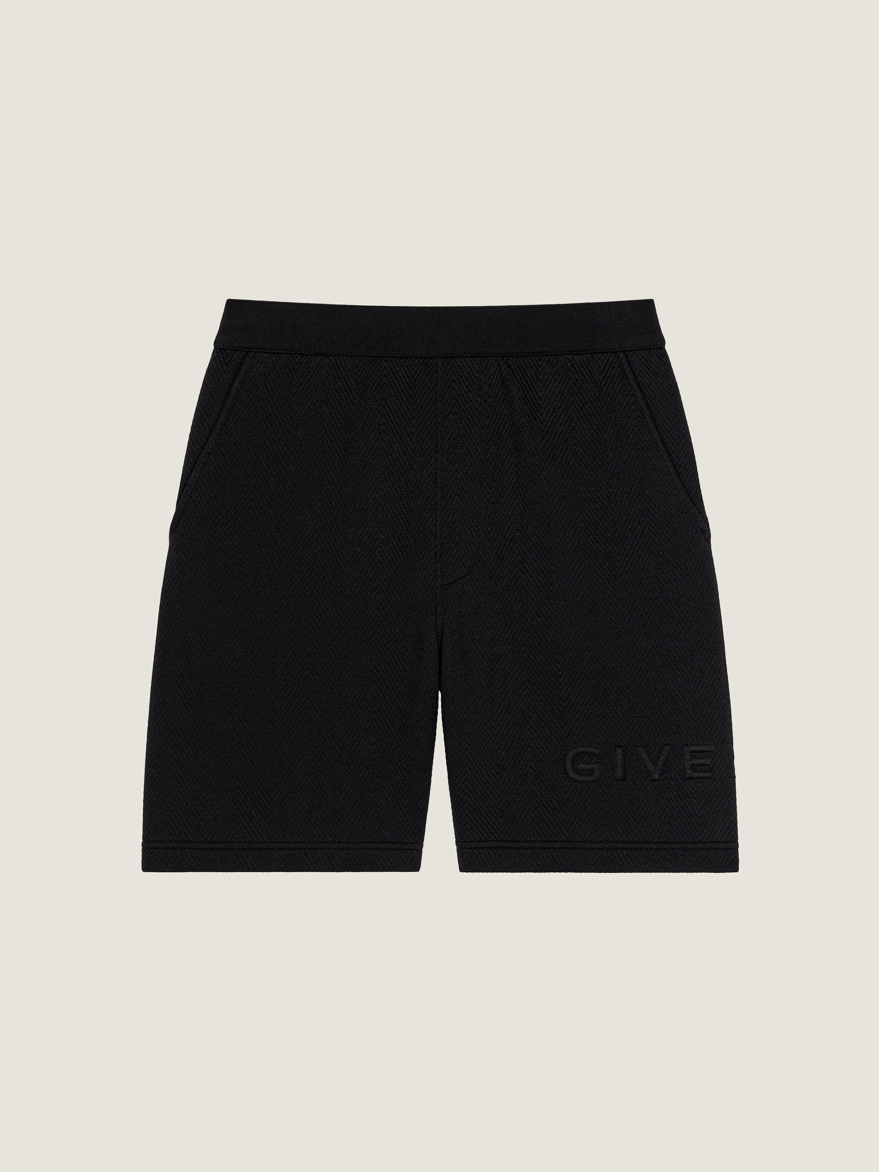 Givenchy Uomo Nero Bermuda Con Motivo Chevron E Jacquard
