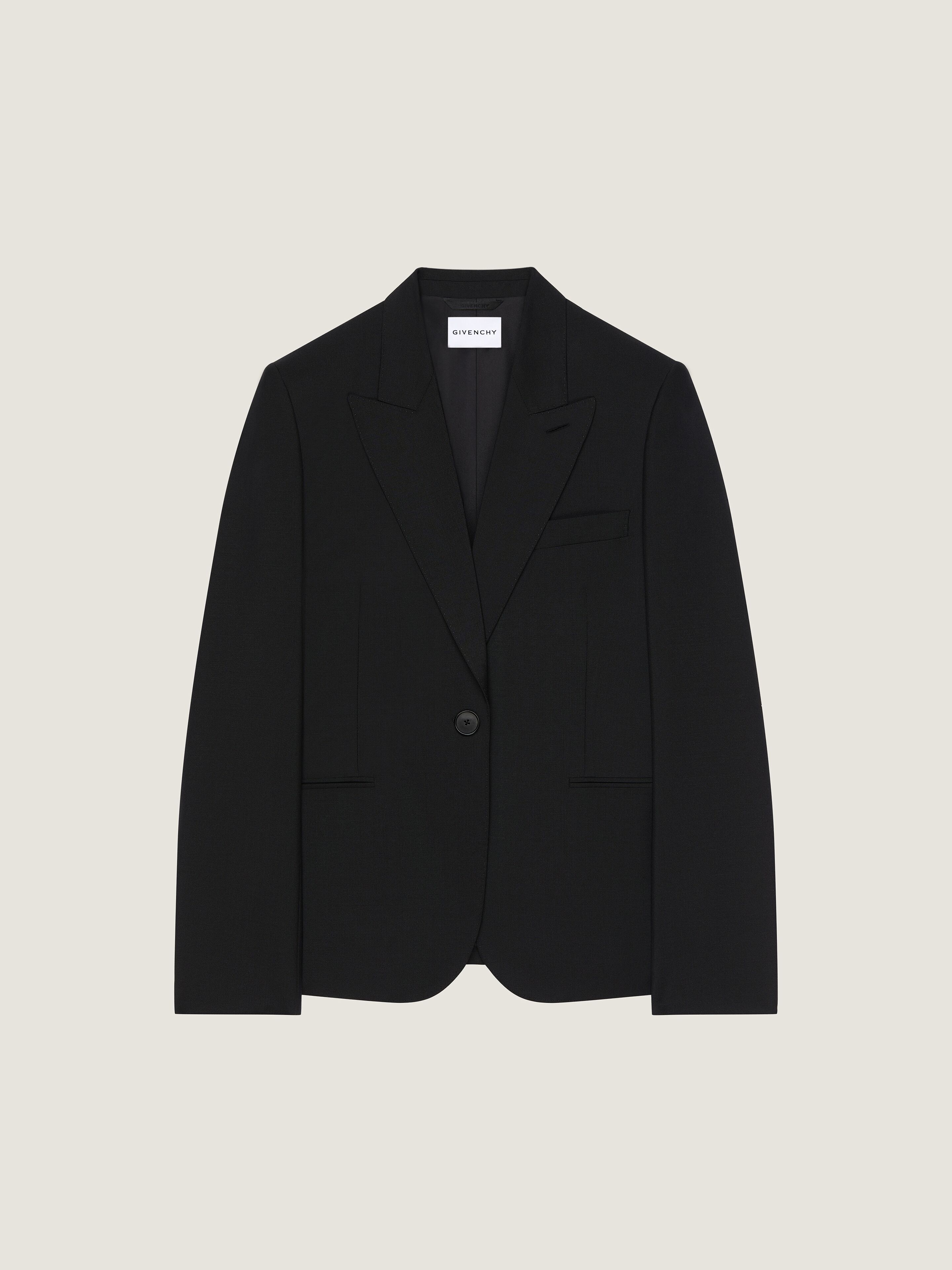 Givenchy Donna Nero Giacca Monopetto In Lana E Mohair