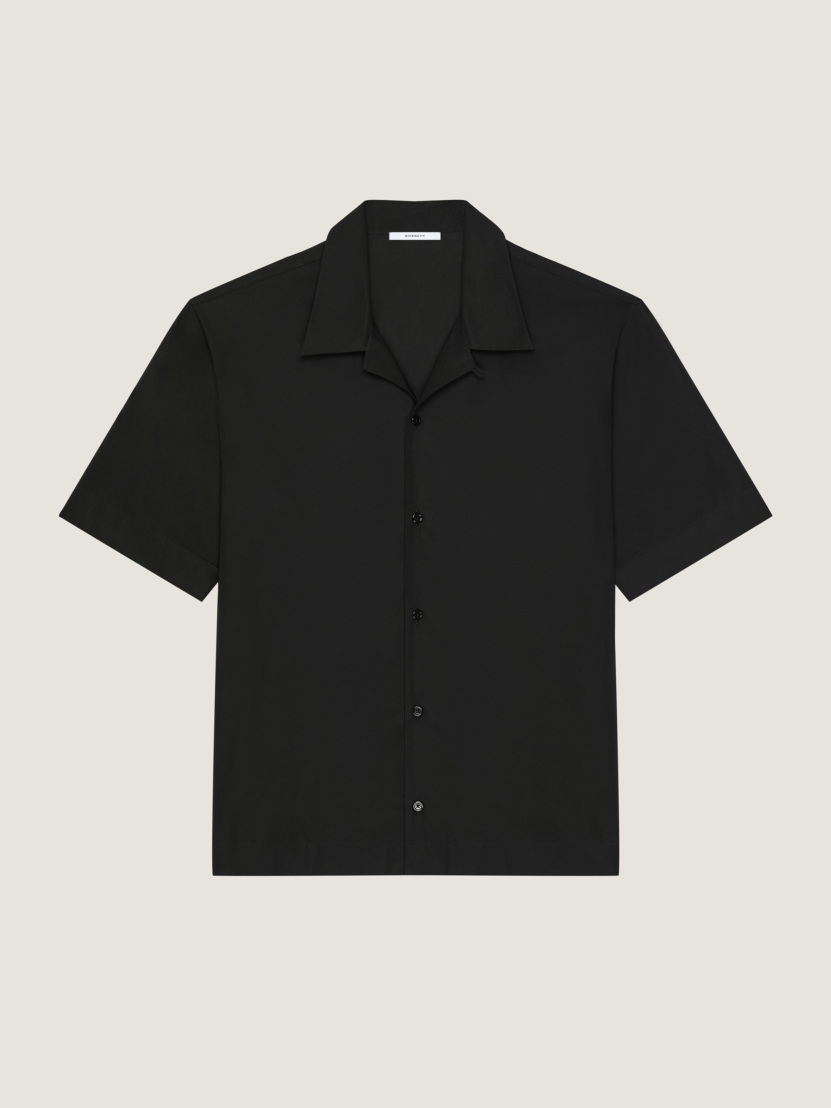 Givenchy Uomo Nero Camicia In Popeline Con Stampa Photographic Negative