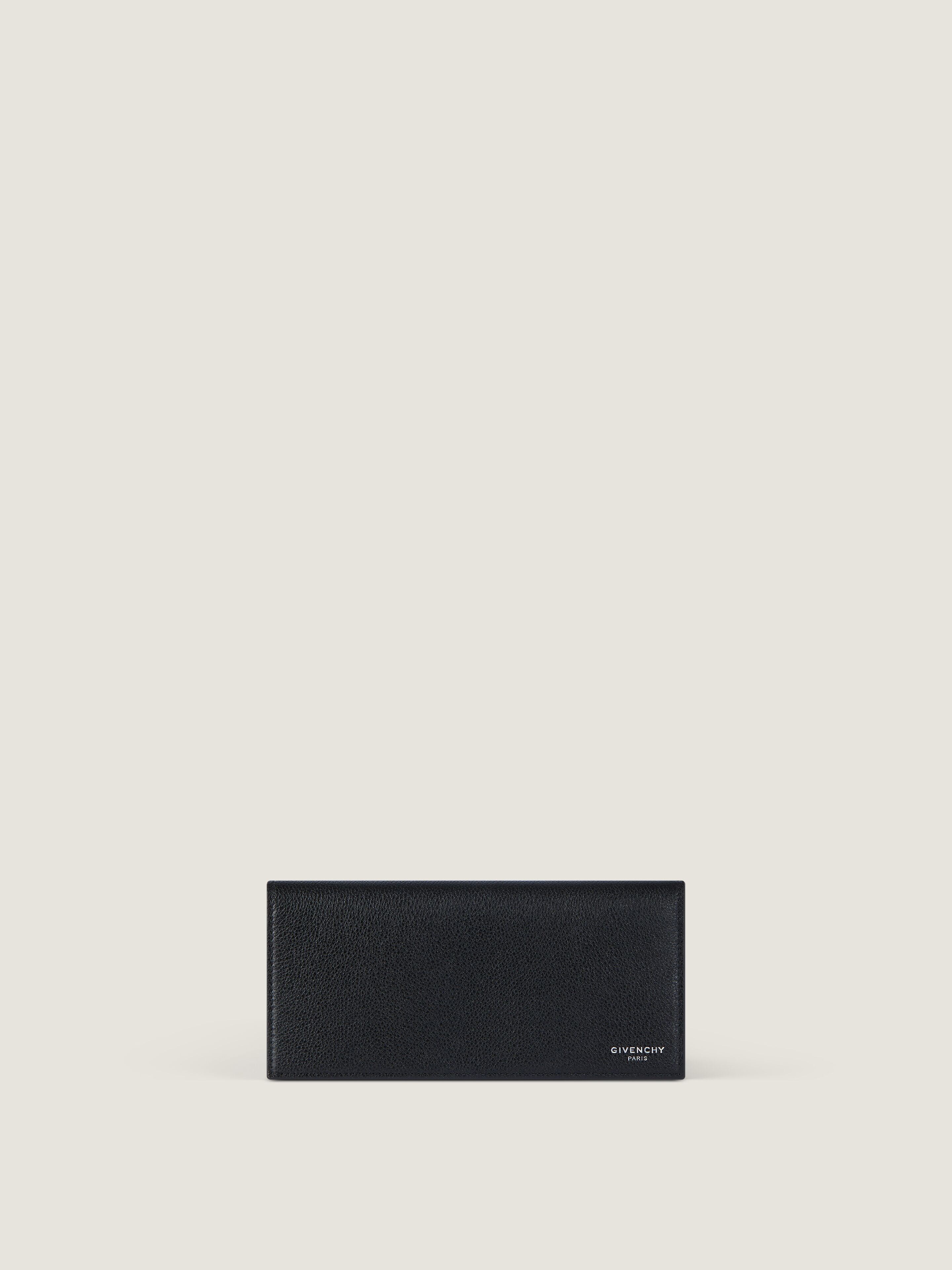 Givenchy Grained Calfskin Leather Long Flap Wallet - Black