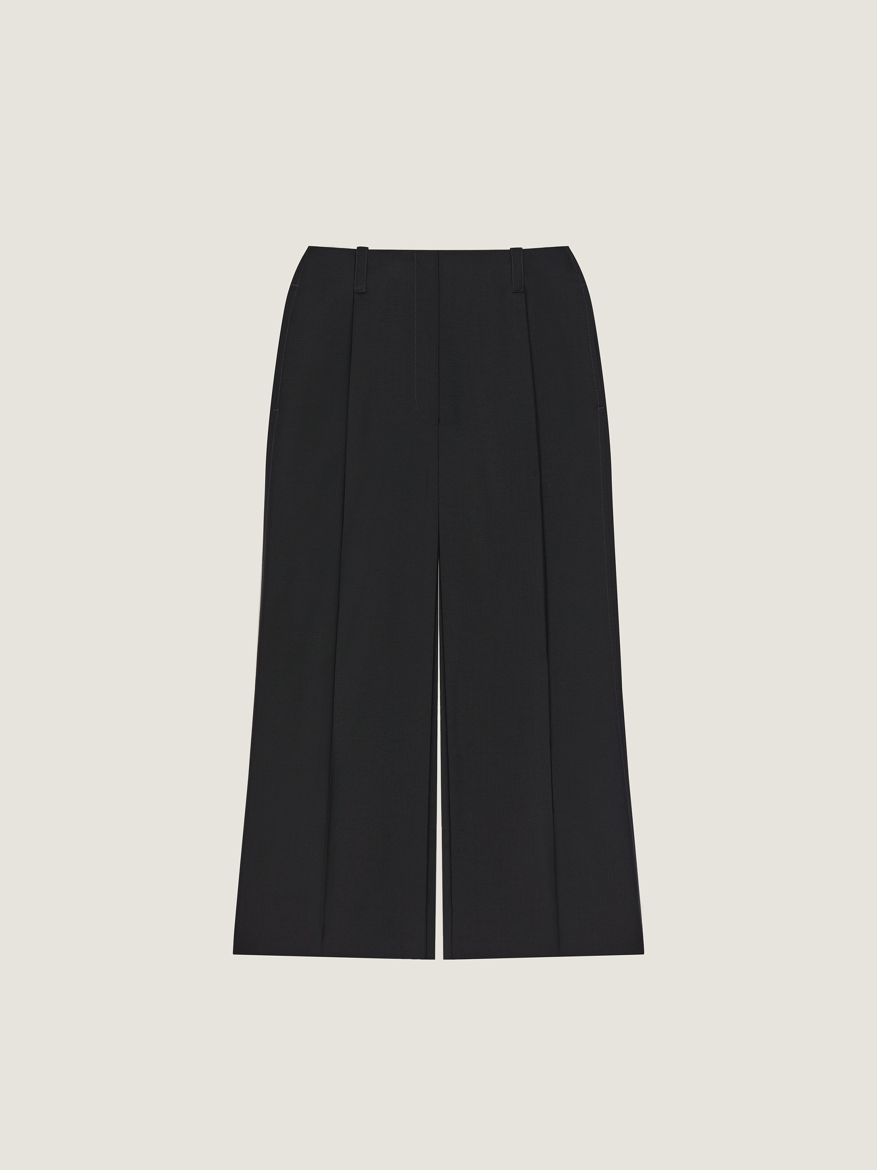 Givenchy Donna Nero Gonna Pantalone Midi In Lana E Mohair