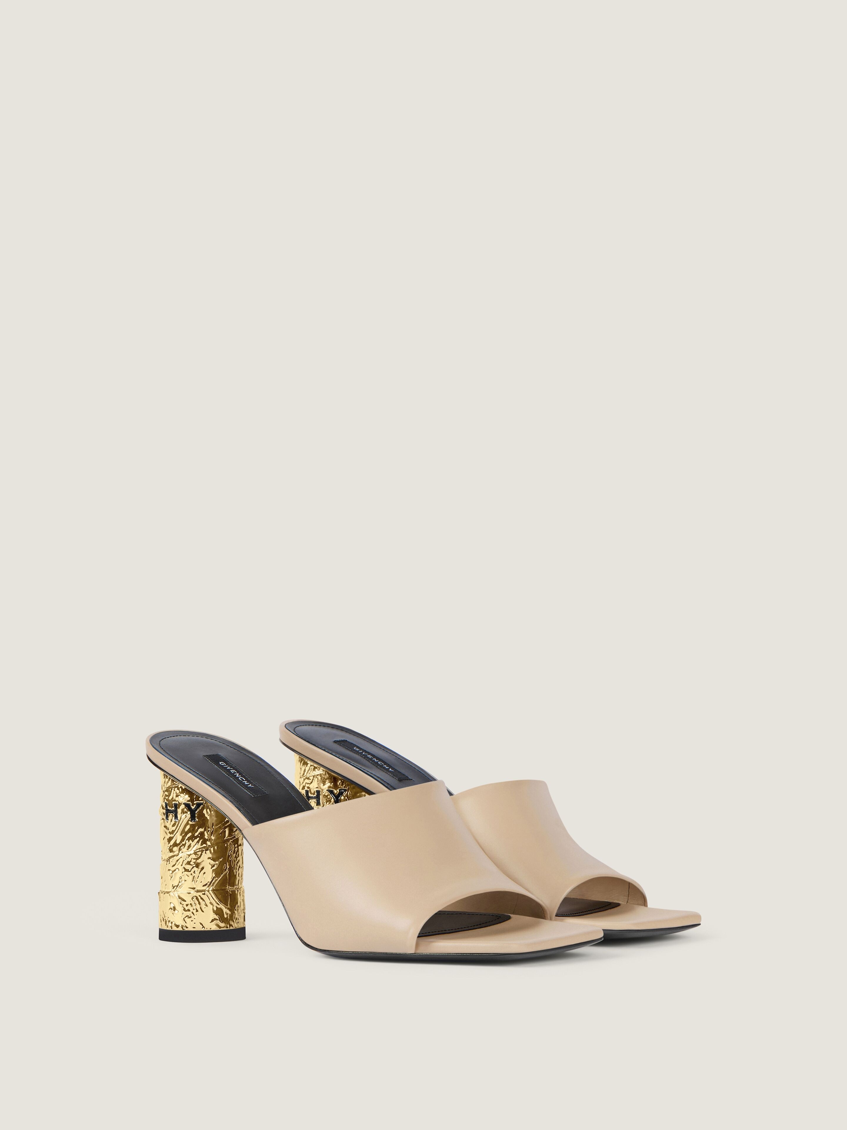 Givenchy Women's Heeled Mules Calf Leather Golden/Black Size 37