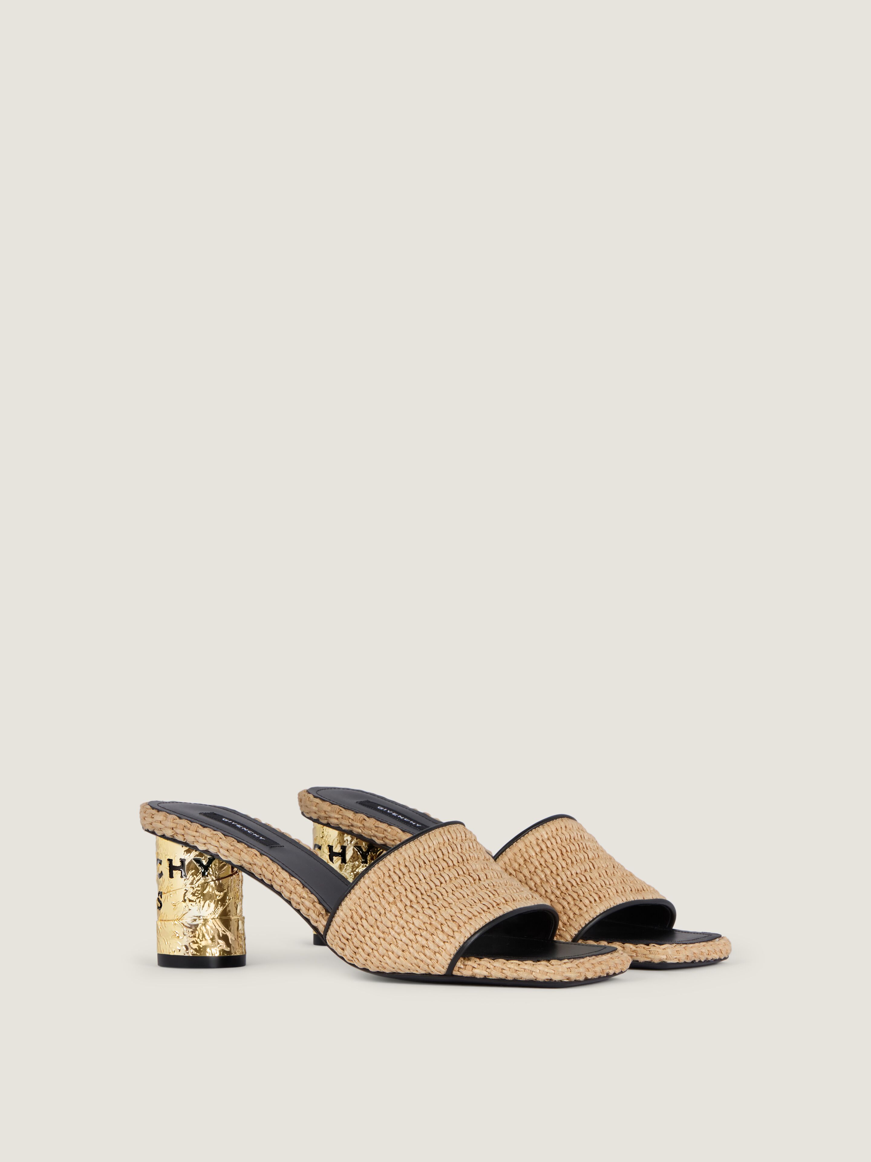 Givenchy Women's Heeled Mules Size 37 Golden/Black