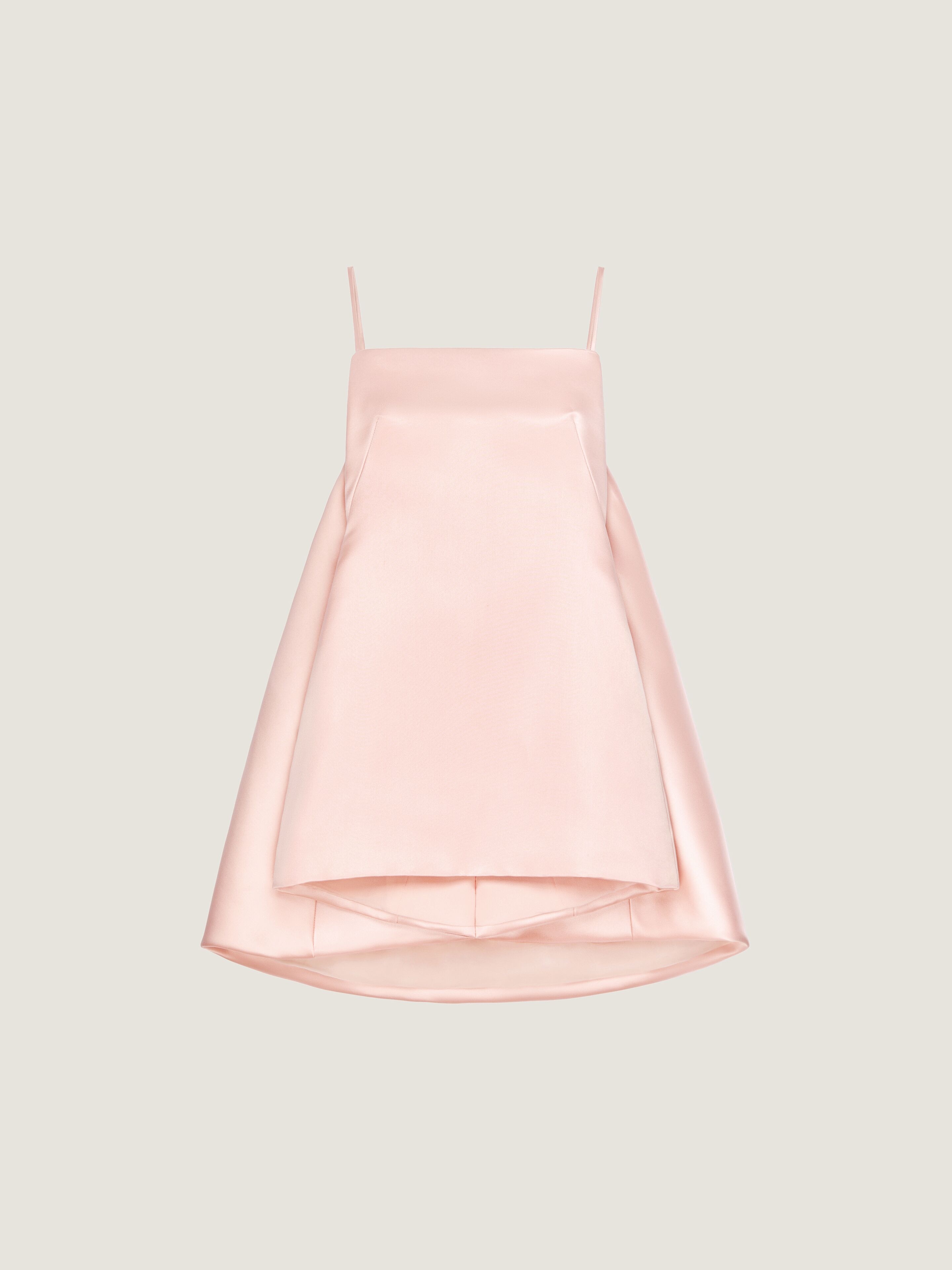 Givenchy Donna Rosa Abito Mini Con Spacco In Satin Con Mantella