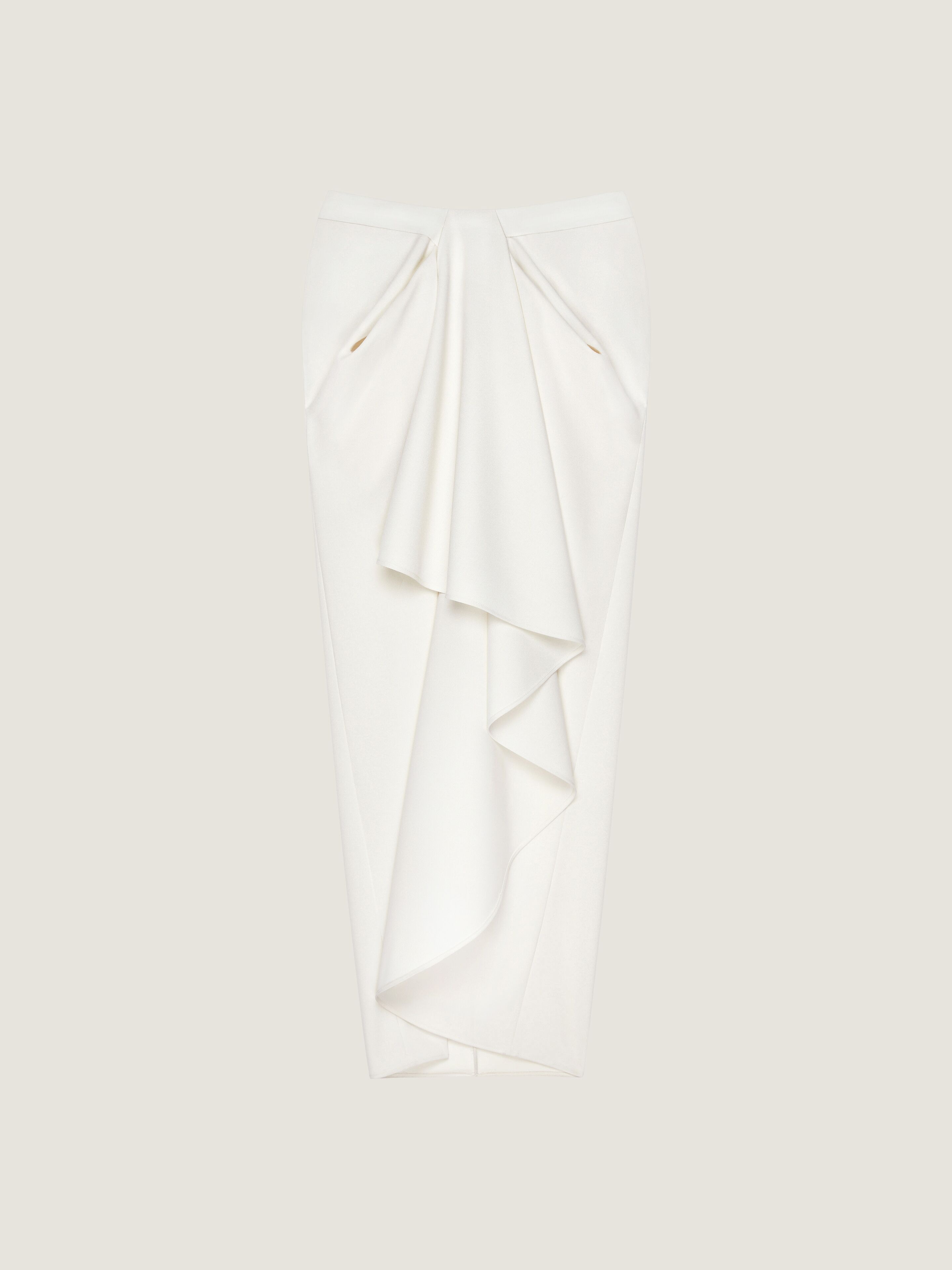 Givenchy Donna Grigio Gonna Lunga Drappeggiata In Lana E Mohair