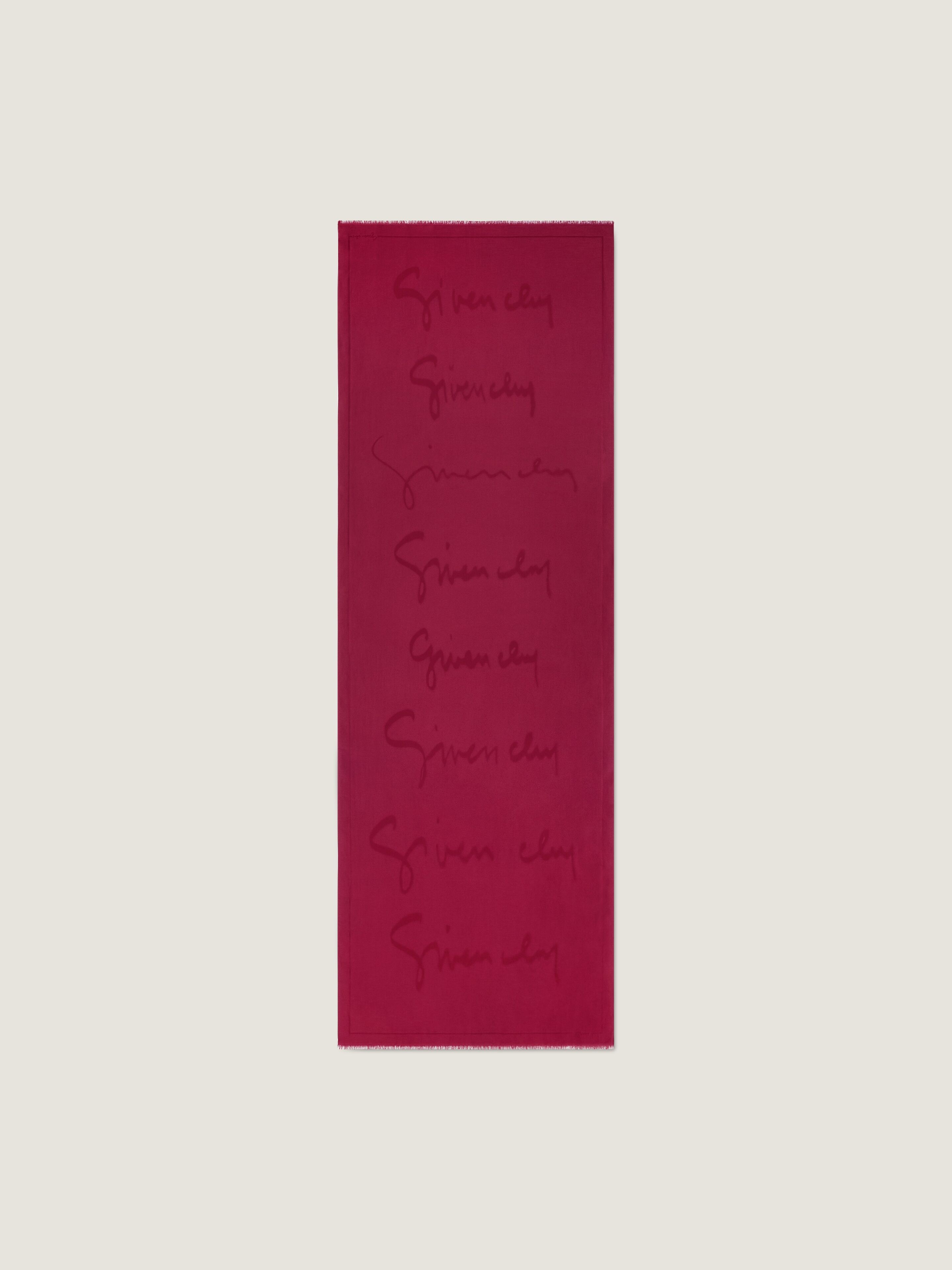 Givenchy Donna Rosso Stola In Seta E Cotone Con Firma