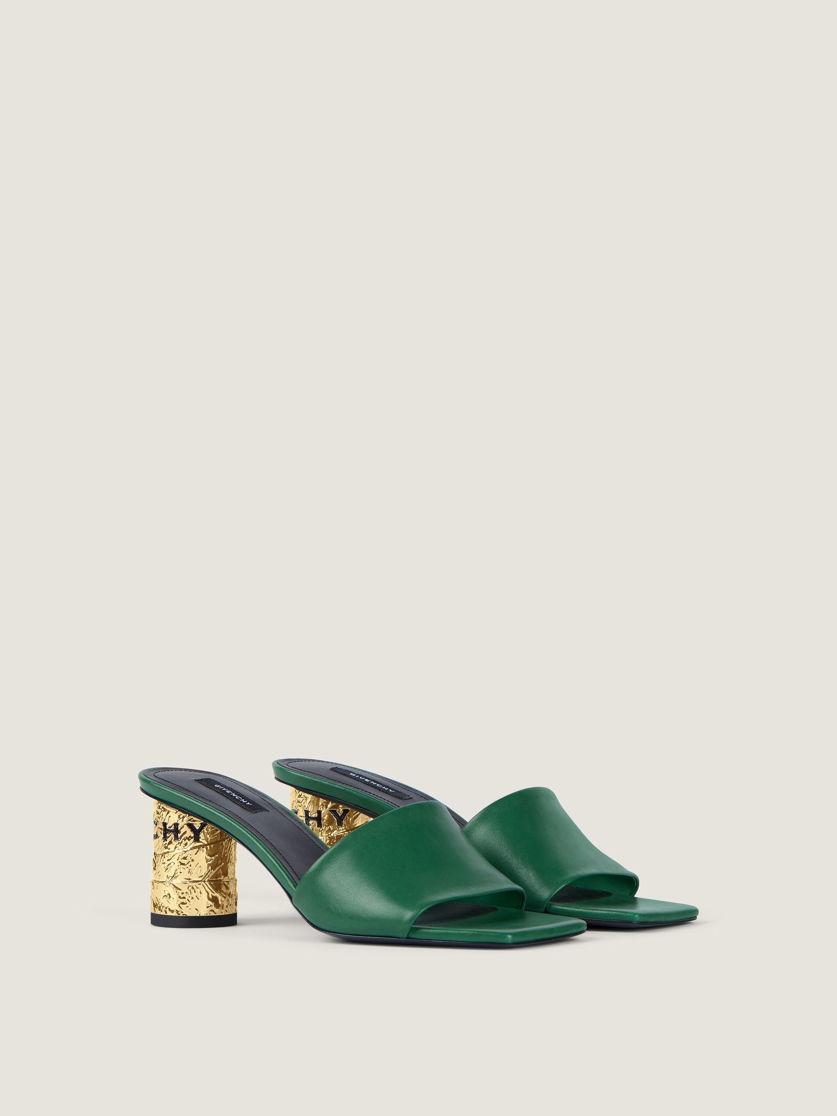 Givenchy - Women's Heeled Mules - Calf Leather - Golden/Black - Size 39