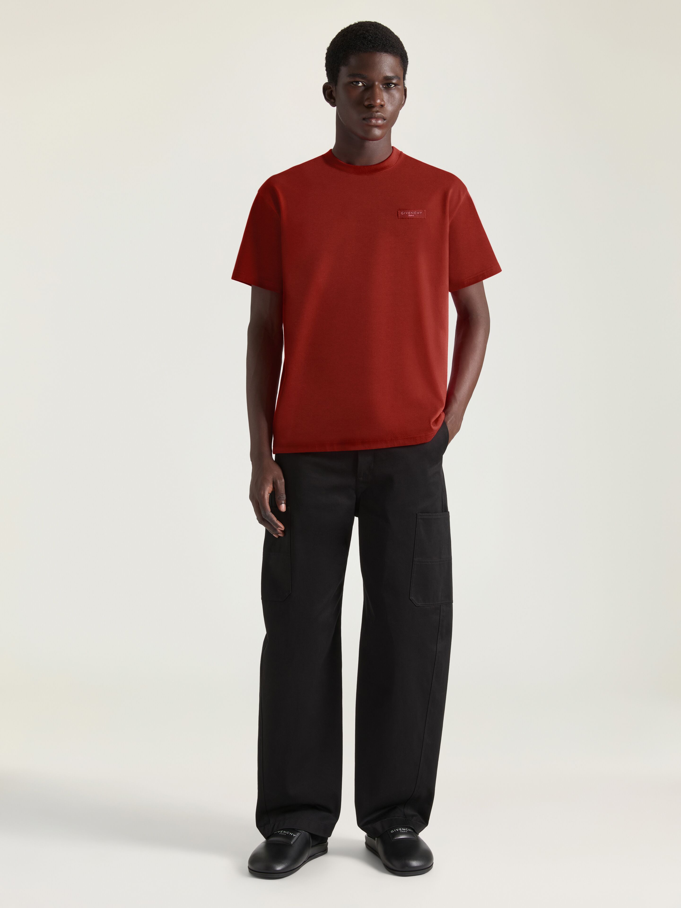 Givenchy Men's Cotton T-shirt - Crew Neck - GIVENCHY Paris Gros Grain - XXL