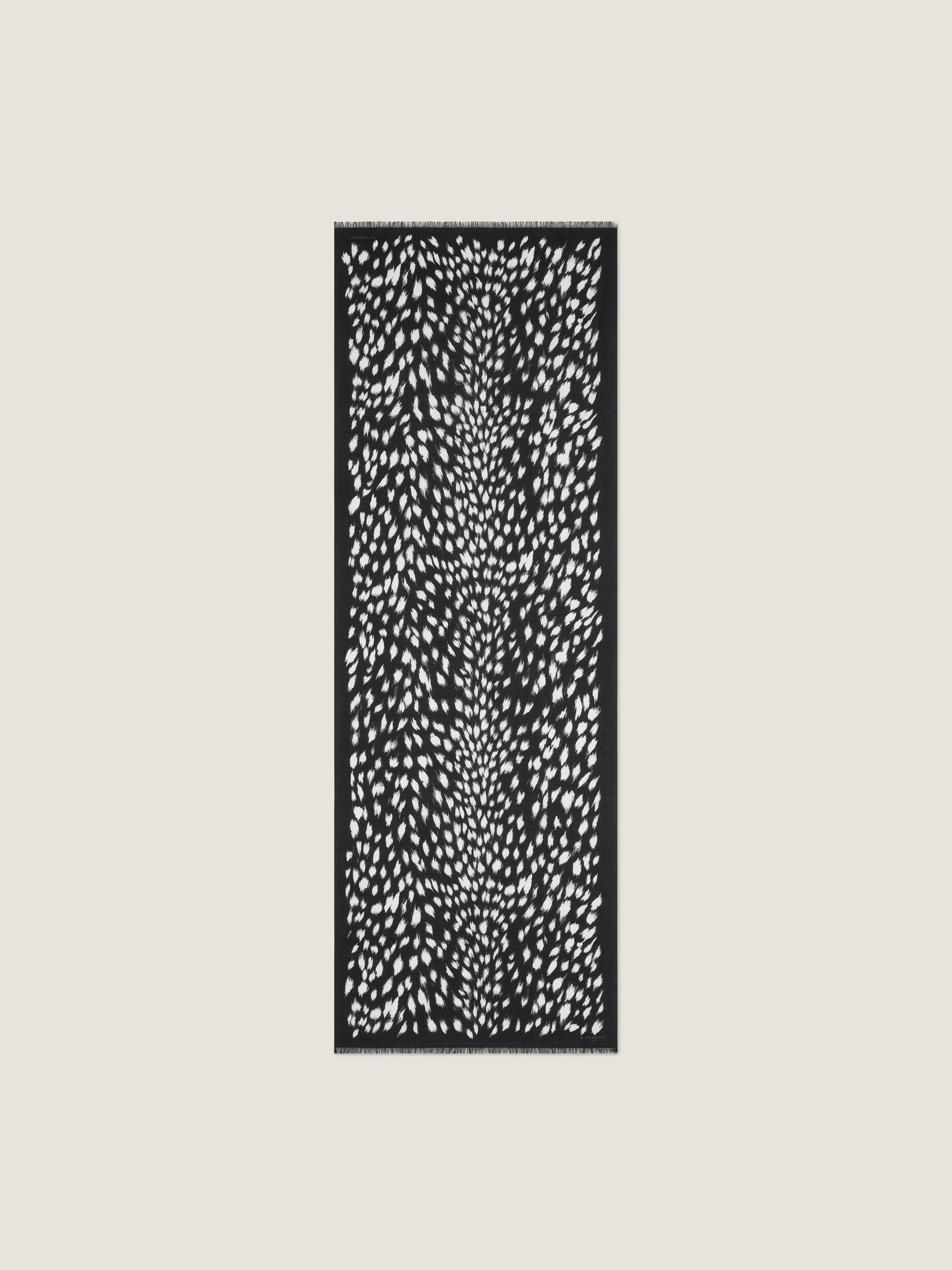 Givenchy Donna Nero Stola In Seta Con Stampa Animalier