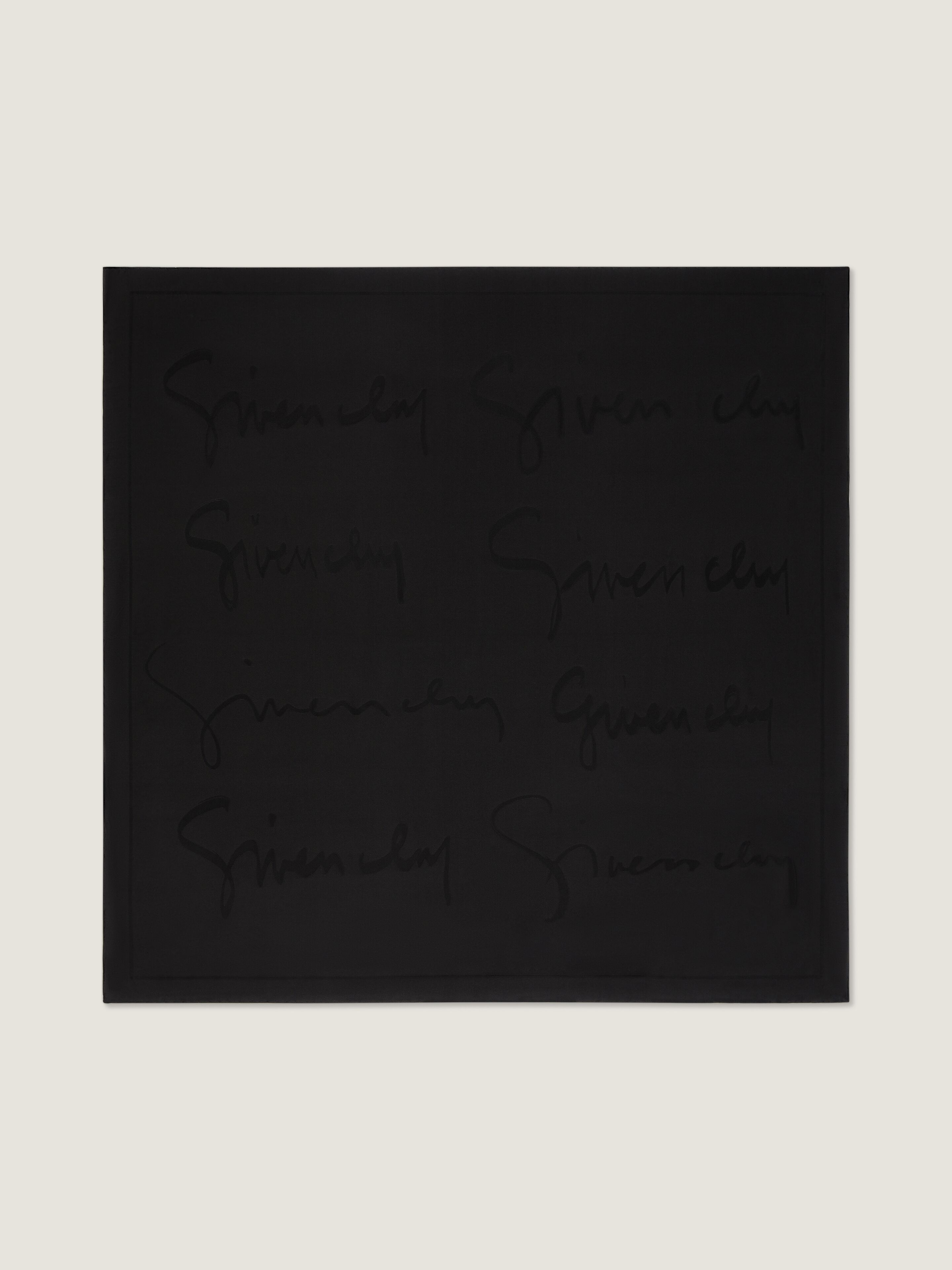 Givenchy Donna Nero Carré In Jacquard Di Seta Con Firma