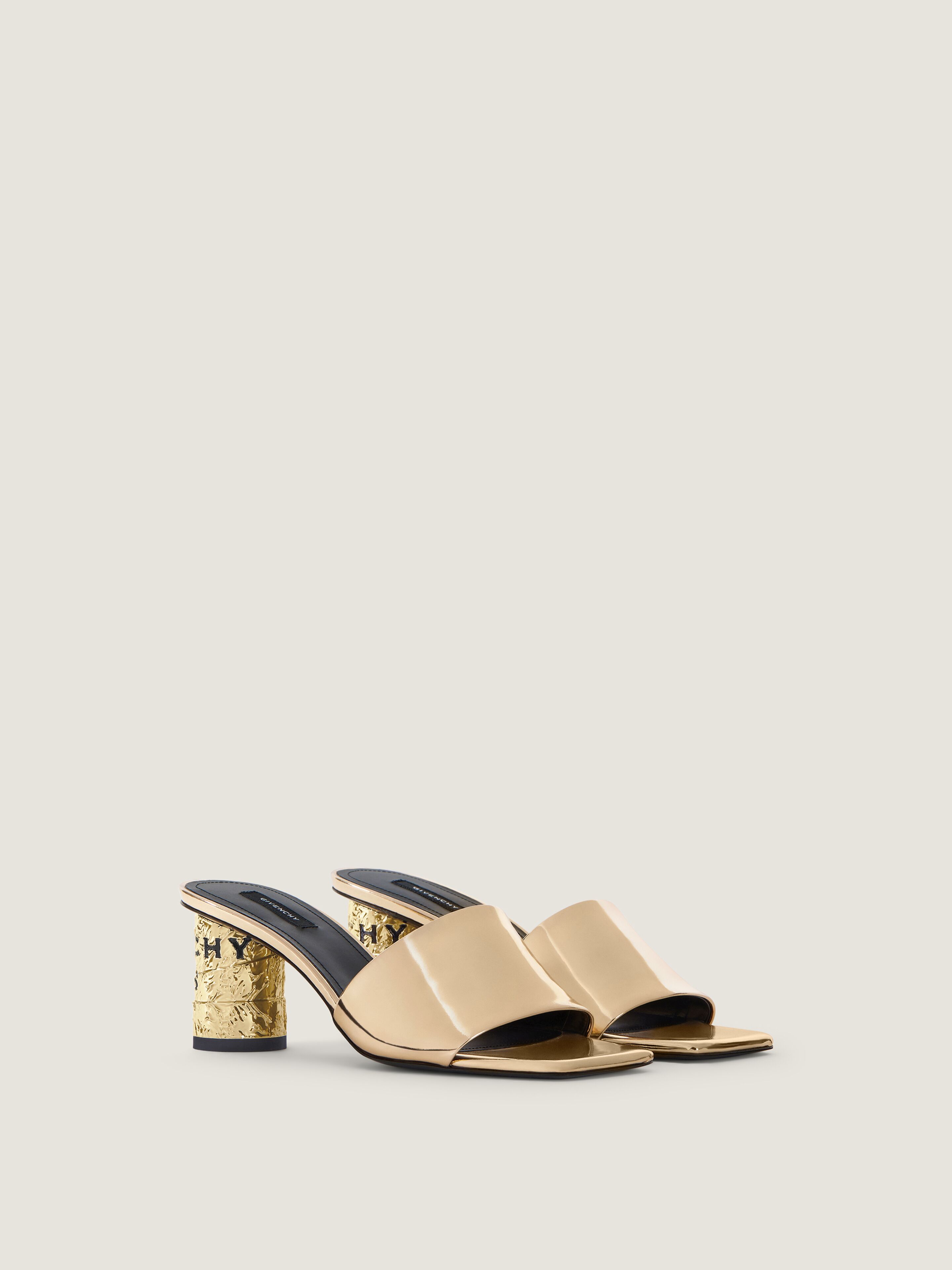Givenchy - Heeled Mules - Mirror Effect Leather - Golden/Black - Size 35