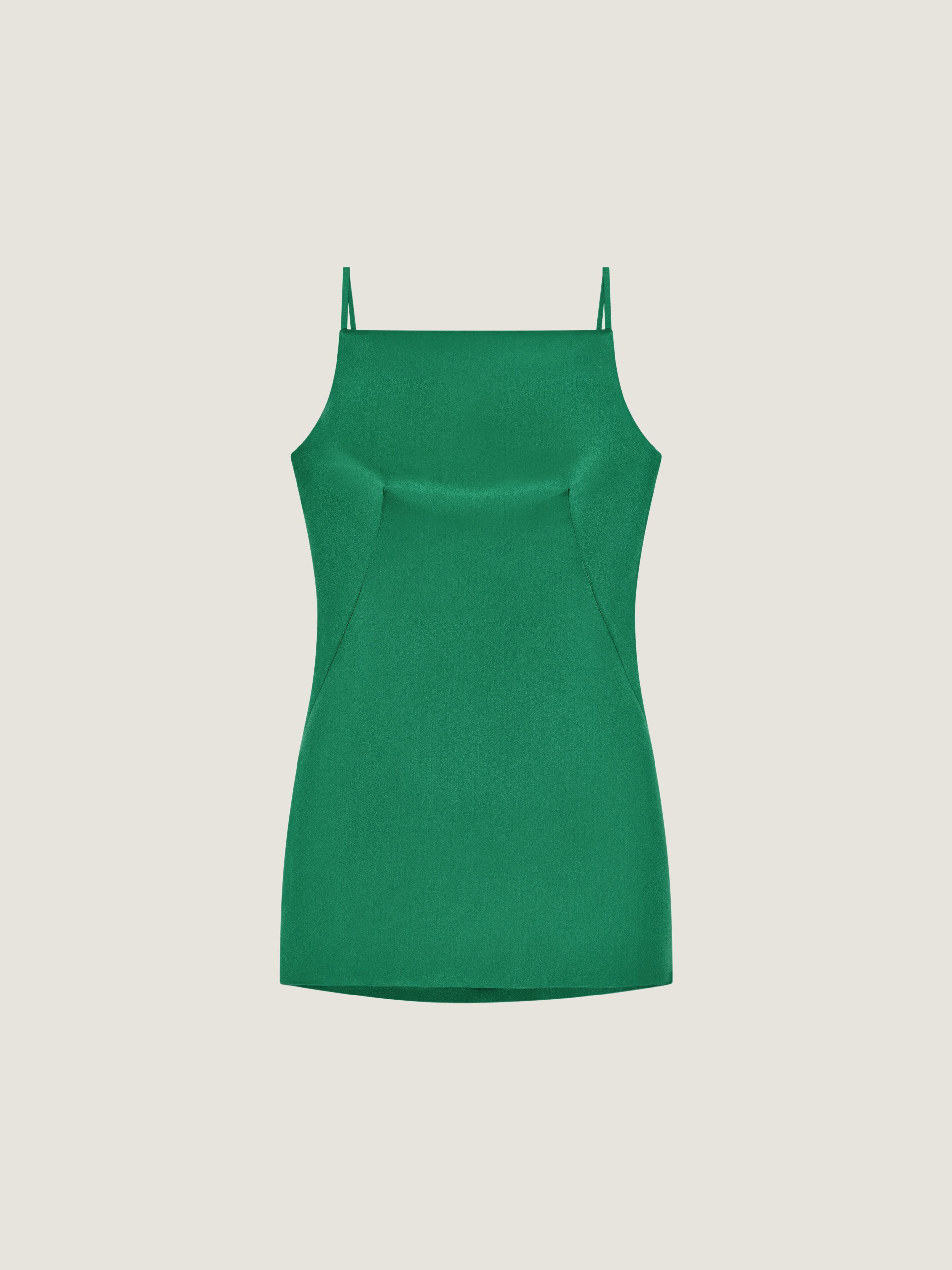 Givenchy Donna Verde Abito Mini Con Spacco In Satin