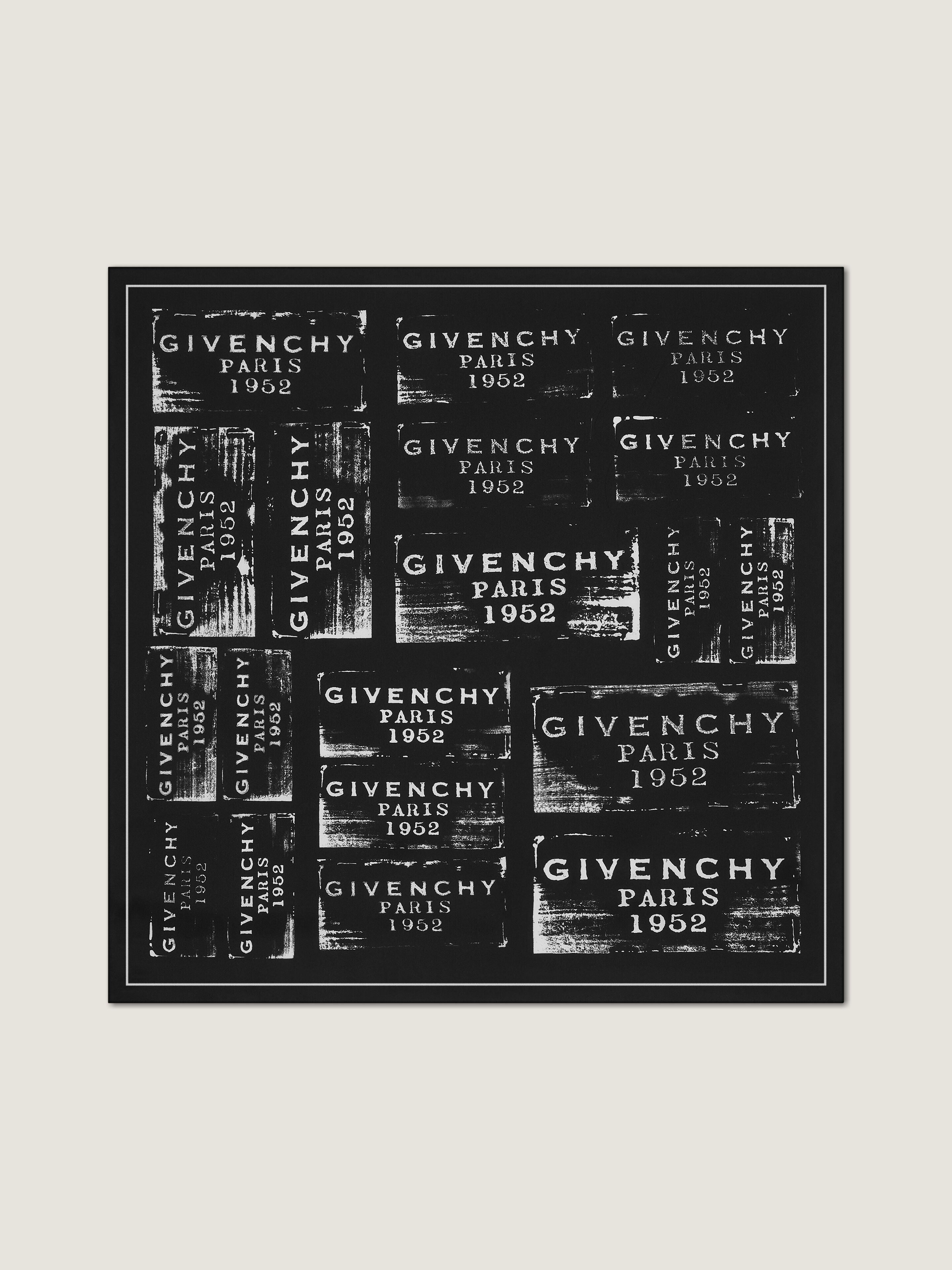 Givenchy Silk Twill Shawl - Black - Stamp Print