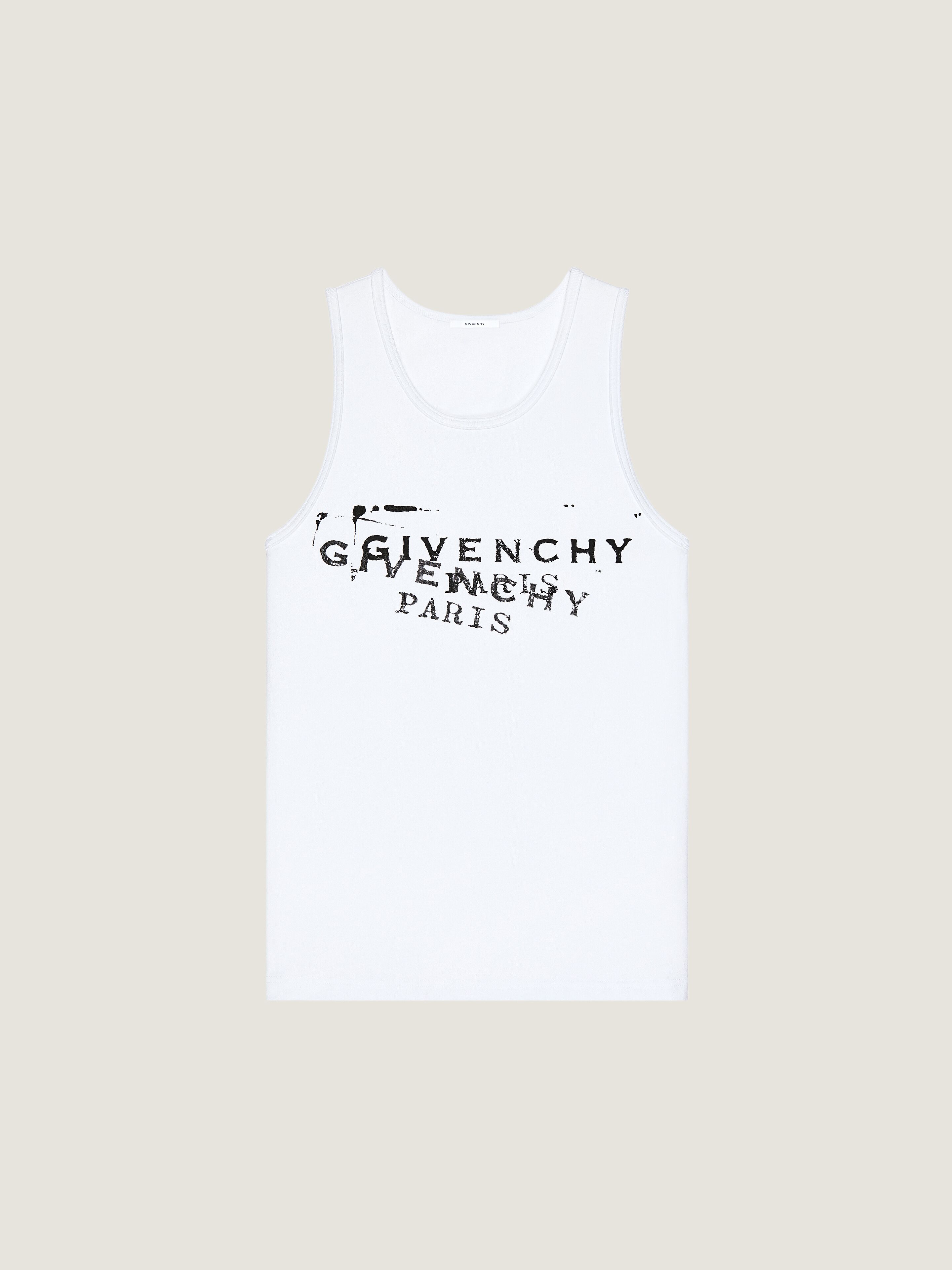 Givenchy Men's Cotton Tank Top with Stamp Print - M