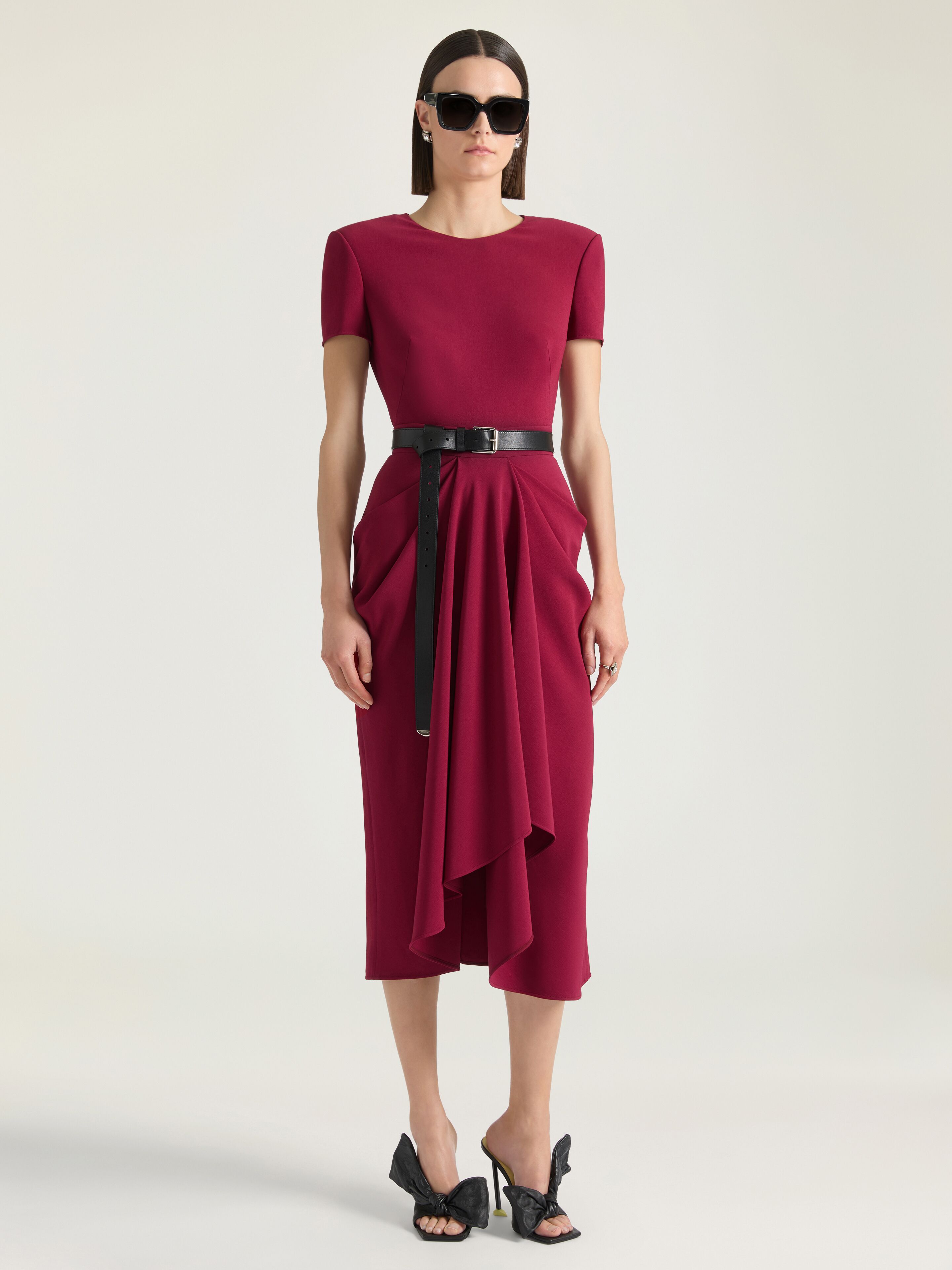 Givenchy - Women's Midi Dress - Crepe Cady - Wrapped Front - Size 36