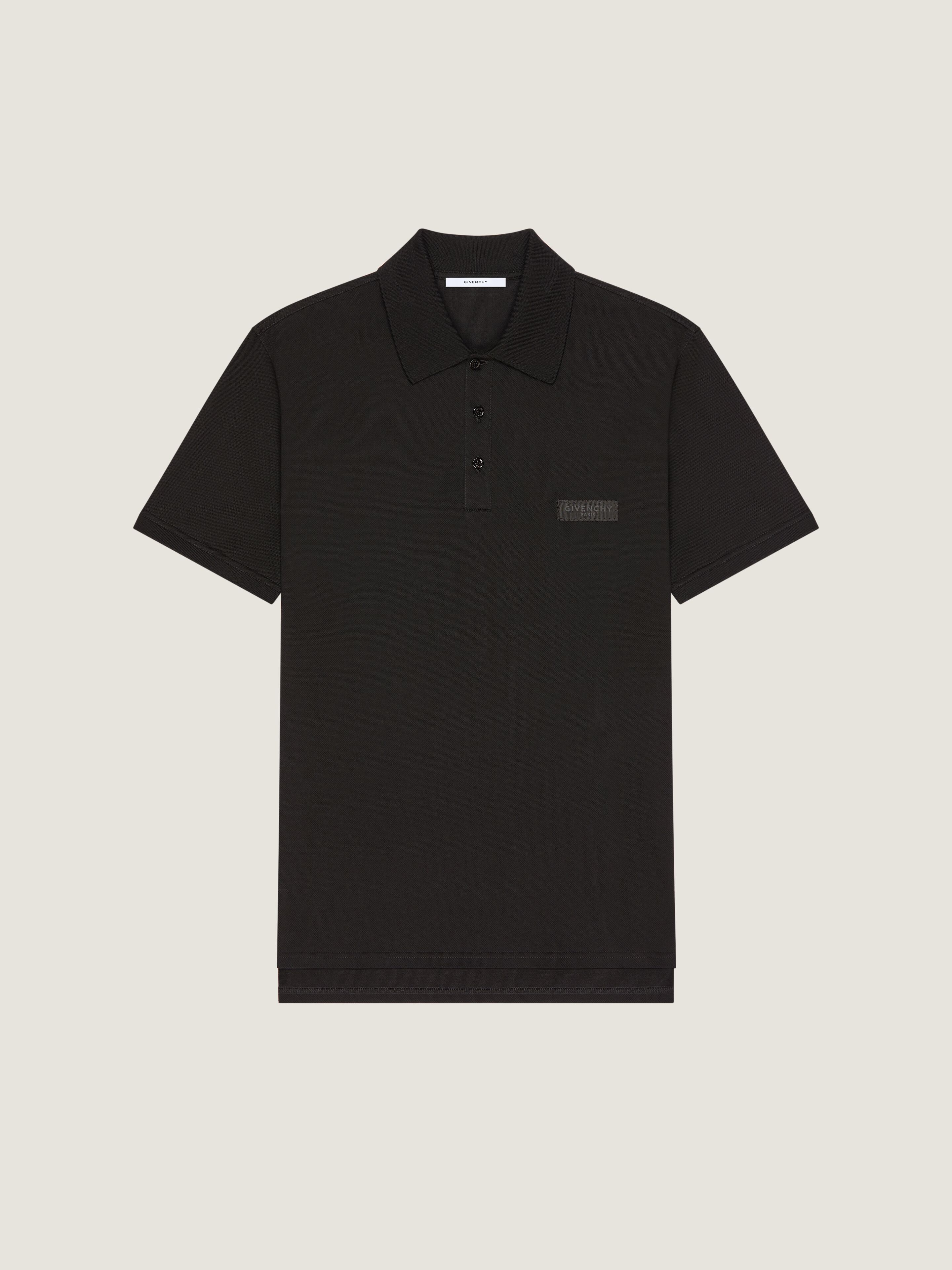 Givenchy Uomo Nero Polo In Cotone Con Gros-Grain Paris