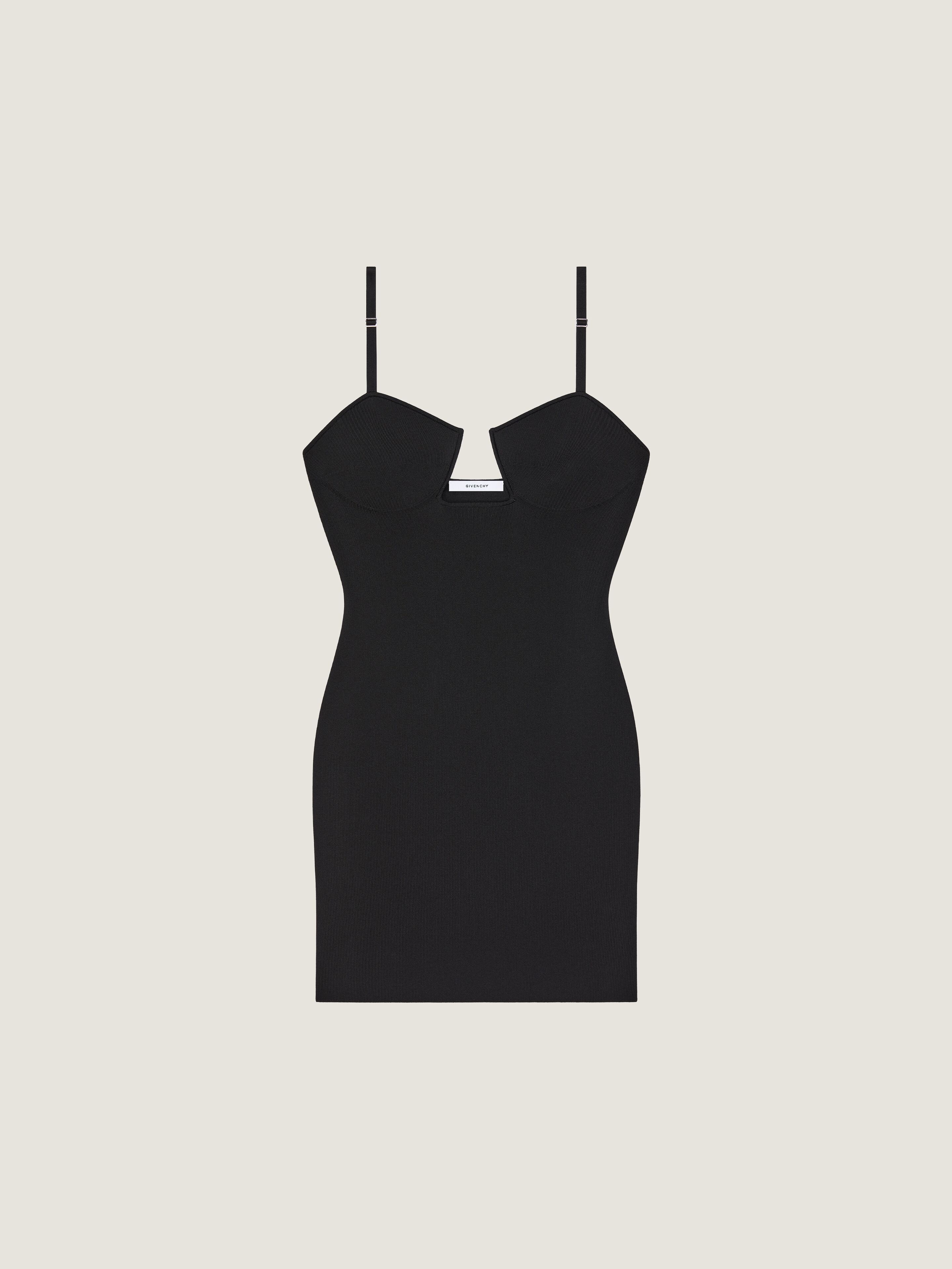 Givenchy Donna Nero Abito Mini Cutaway In Maglia Tecnica