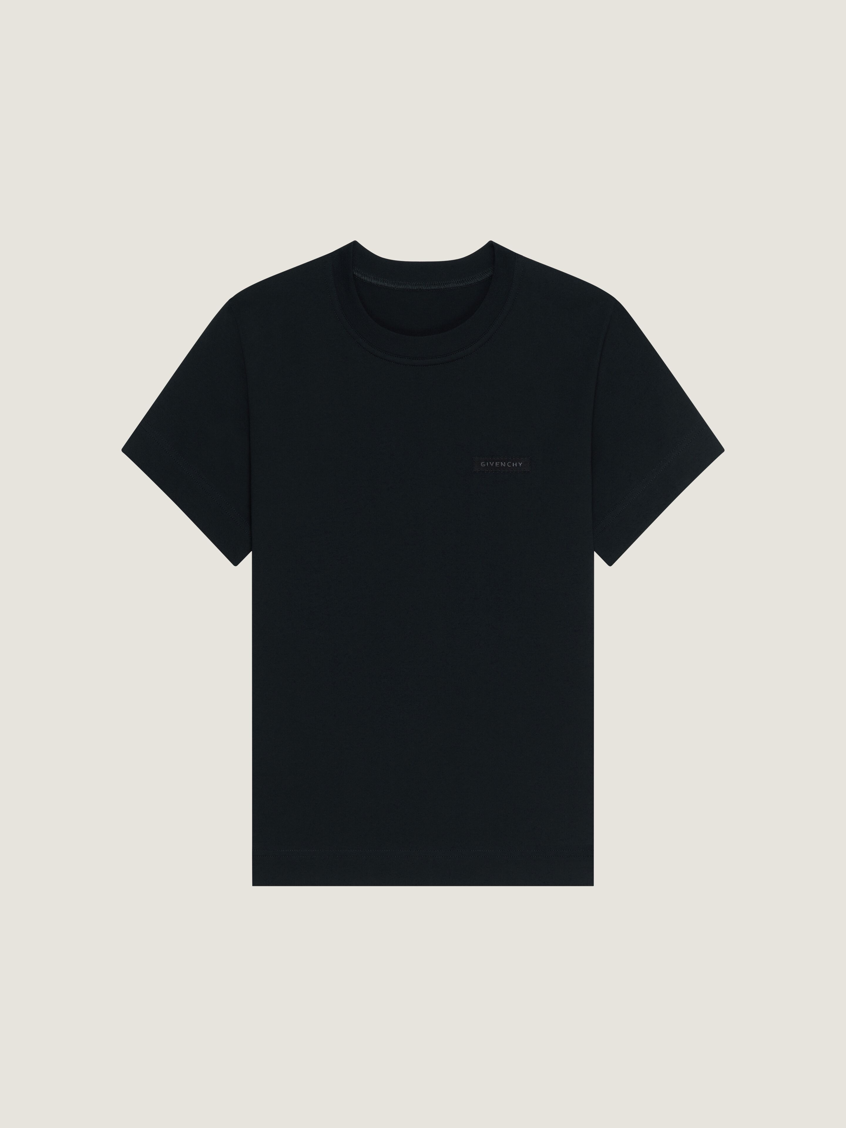 Givenchy Donna Nero T-Shirt In Cotone Con Applicazione