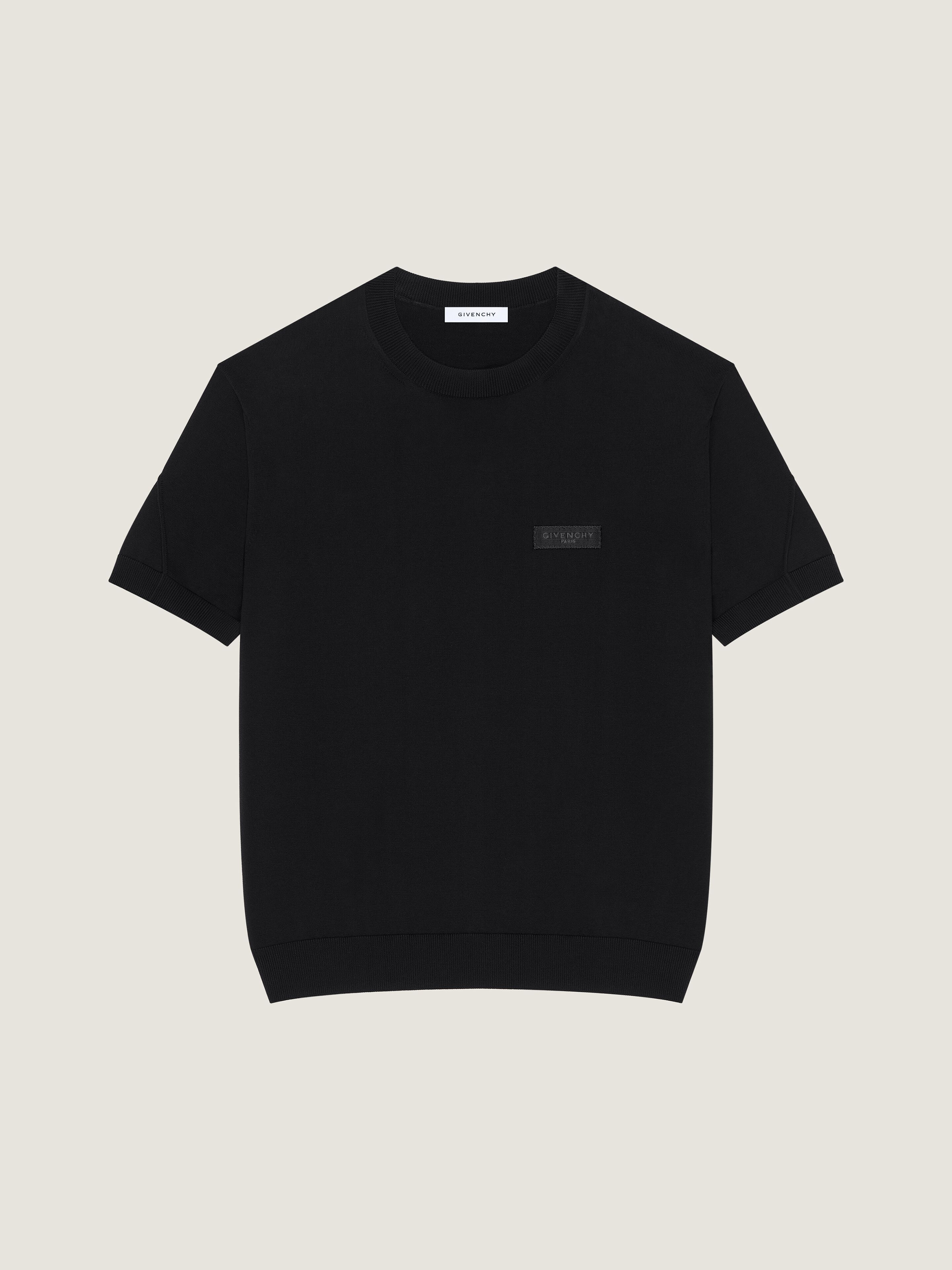 Givenchy Uomo Nero T-Shirt Couture Seam In Maglia Con Dettaglio Gros-Grain