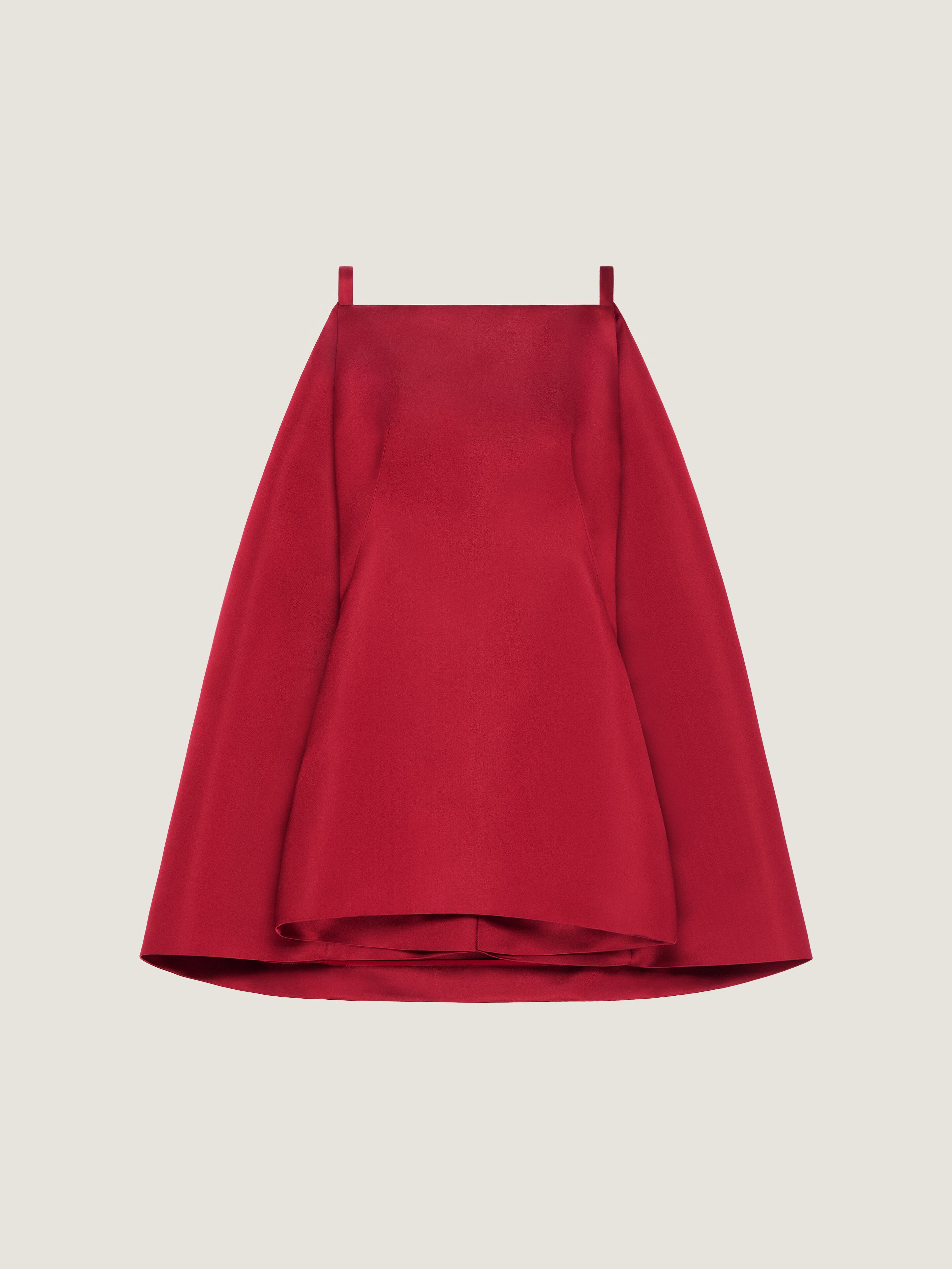 Givenchy Donna Rosso Abito Mini Con Spacco In Satin Con Mantella